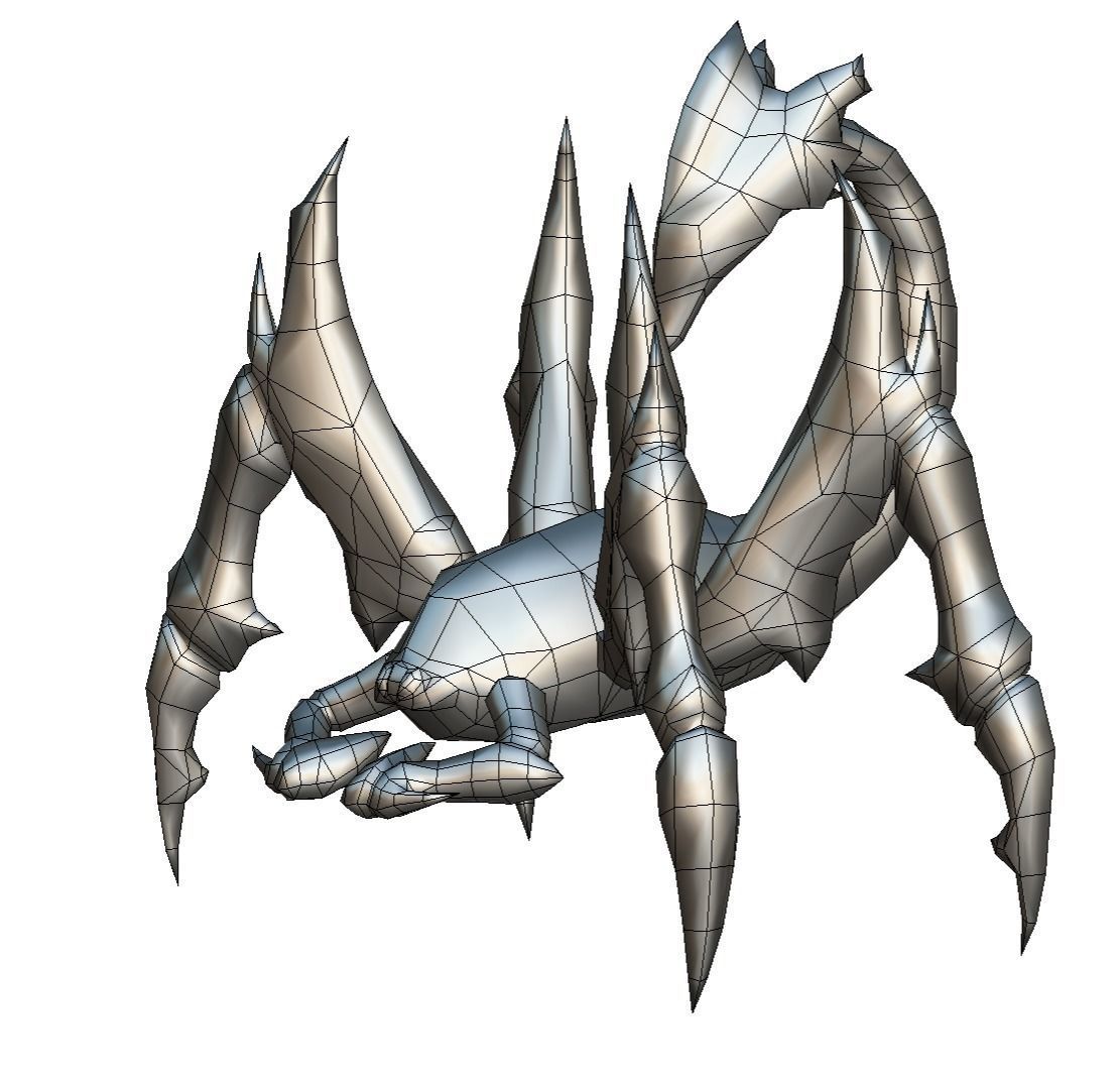 Low Poly Monster Yellow Scorpio Creature Low-poly 3D model_21
