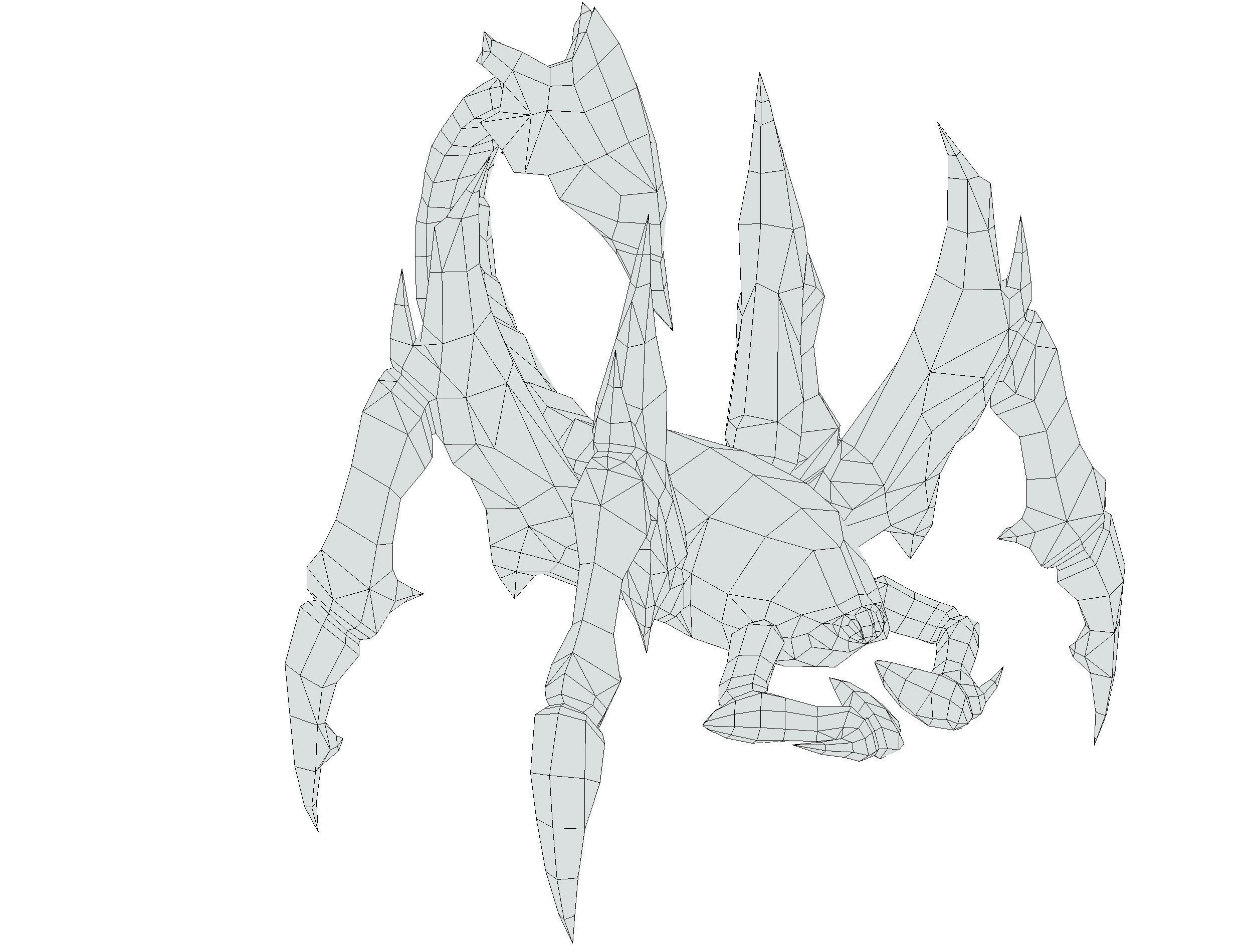 Low Poly Monster Yellow Scorpio Creature Low-poly 3D model_19