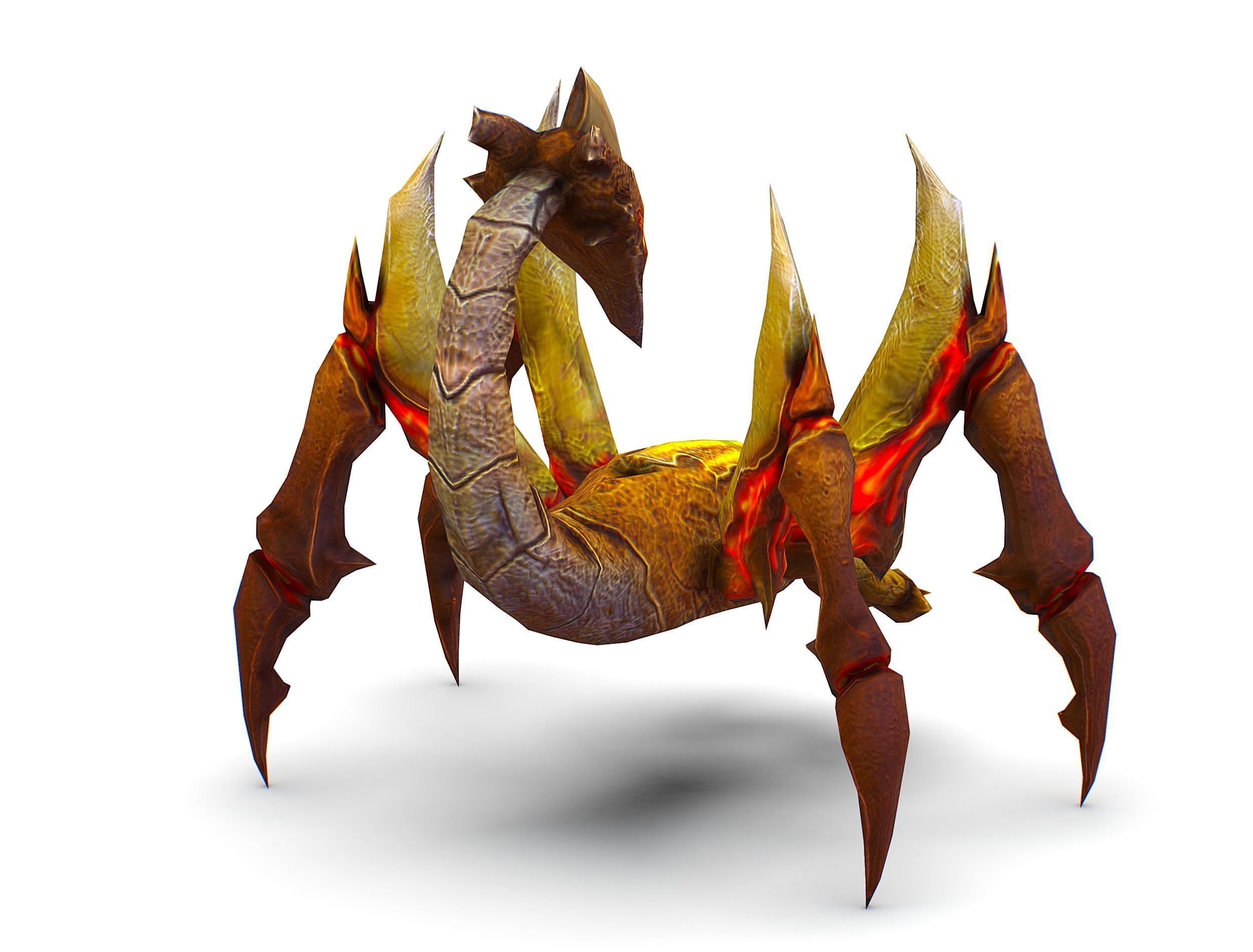 Low Poly Monster Yellow Scorpio Creature Low-poly 3D model_7