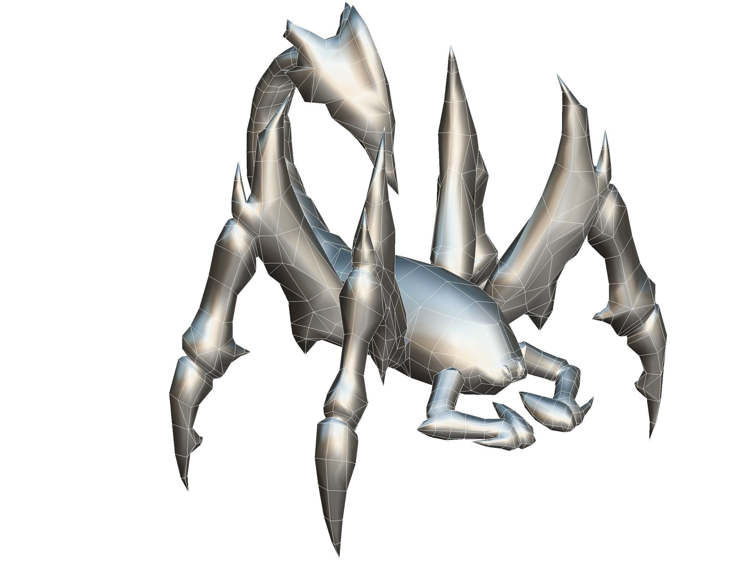 Low Poly Monster Yellow Scorpio Creature Low-poly 3D model_17