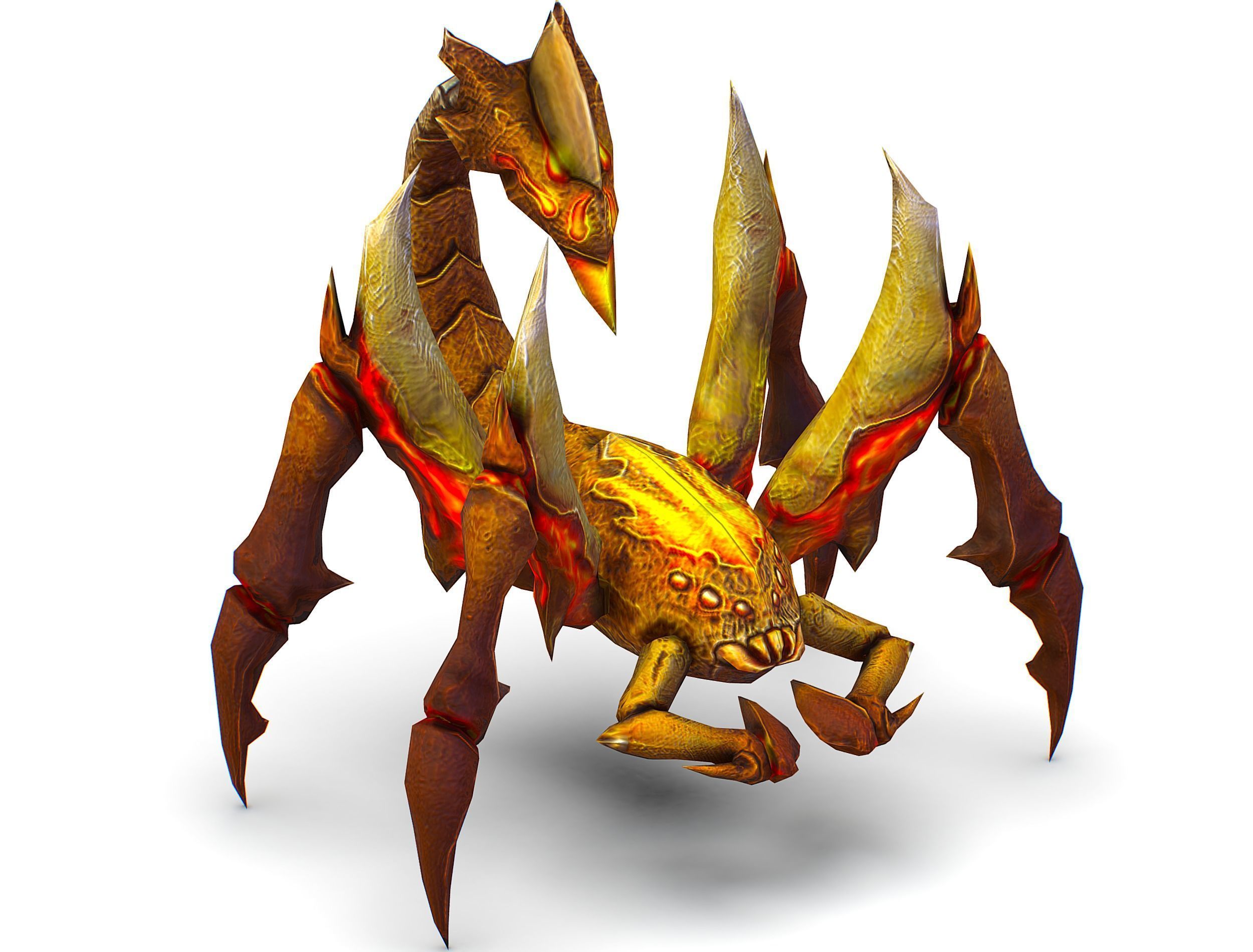 Low Poly Monster Yellow Scorpio Creature Low-poly 3D model_10
