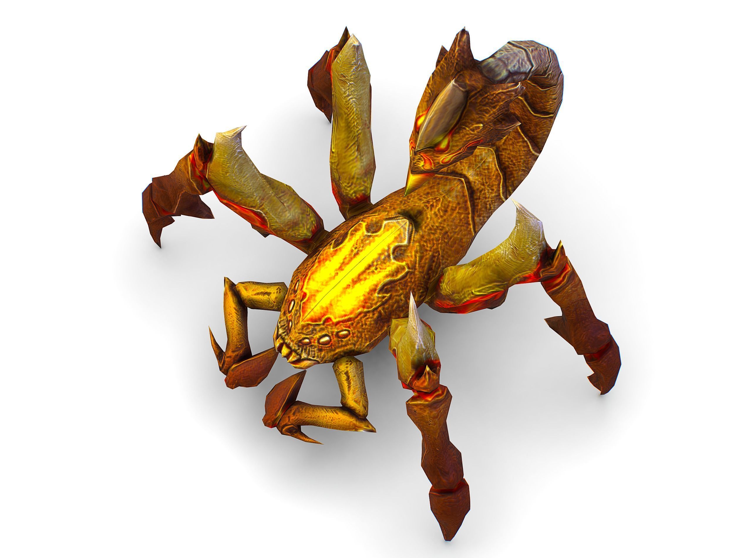 Low Poly Monster Yellow Scorpio Creature Low-poly 3D model_13