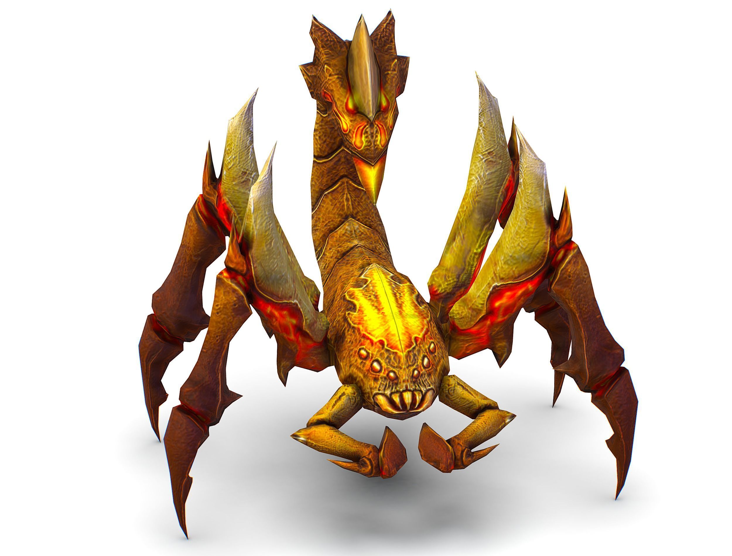 Low Poly Monster Yellow Scorpio Creature Low-poly 3D model_11