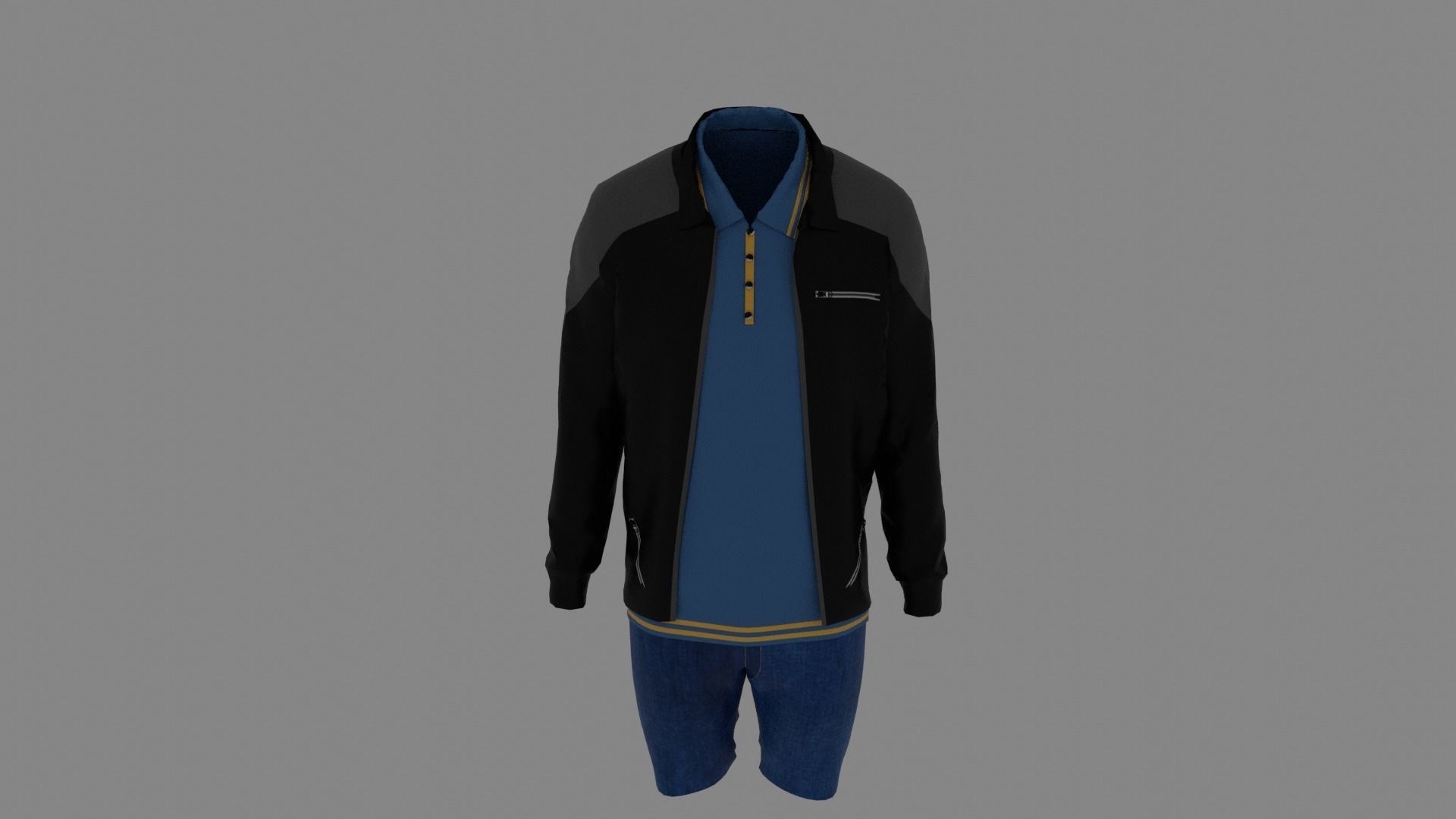 Man Clothes Low-poly 3D model_3