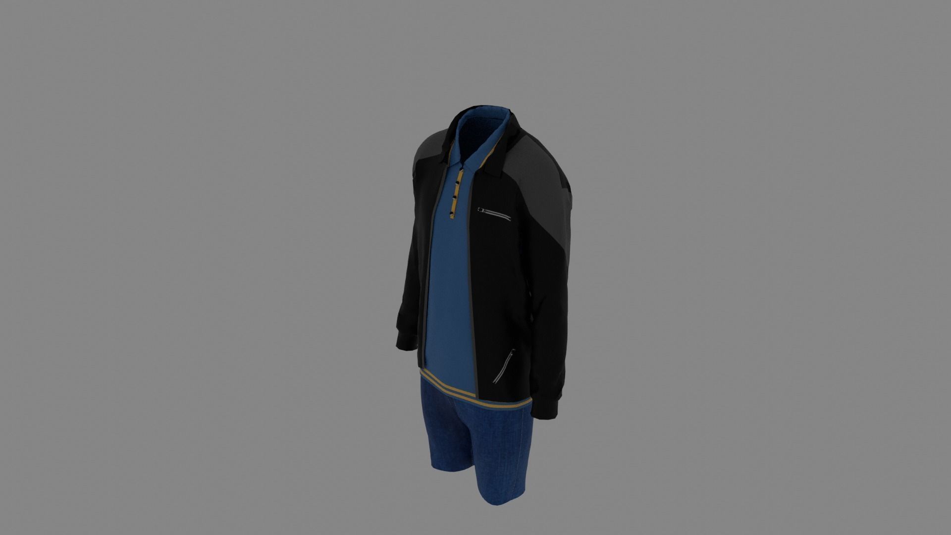 Man Clothes Low-poly 3D model_4