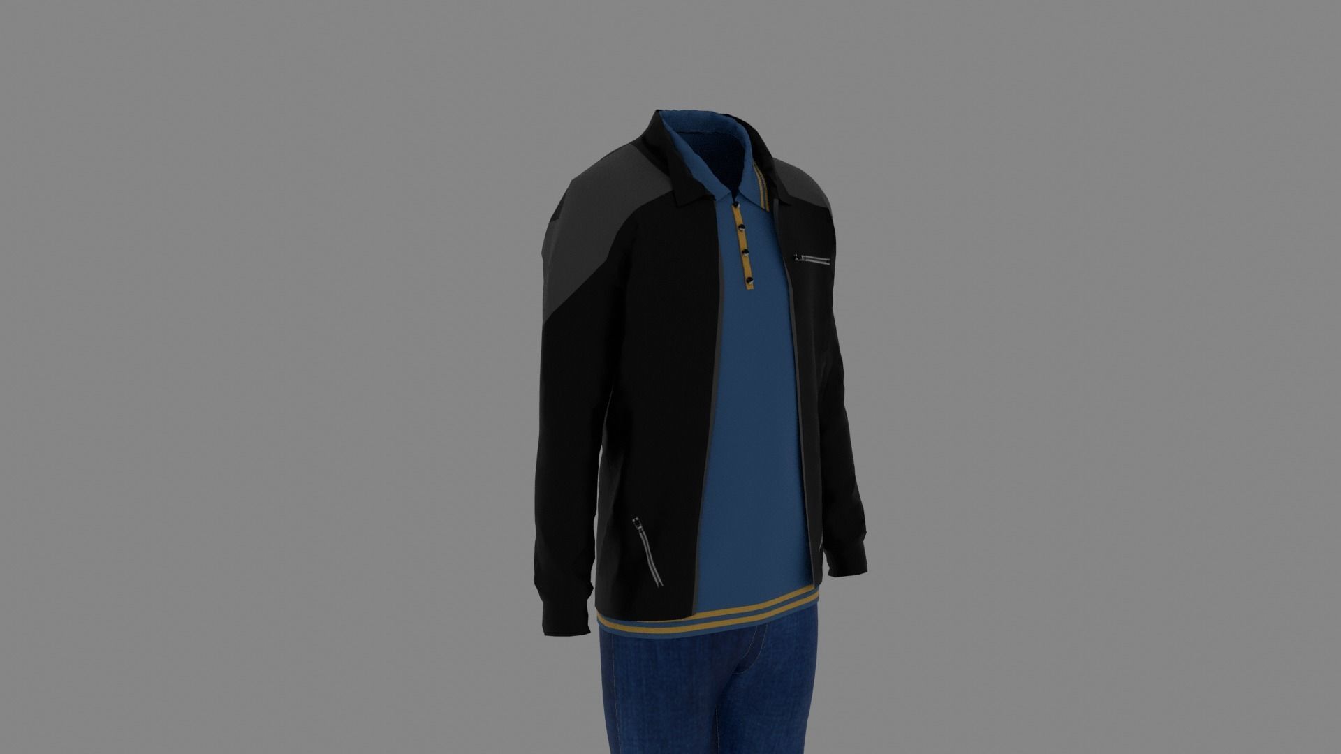 Man Clothes Low-poly 3D model_2