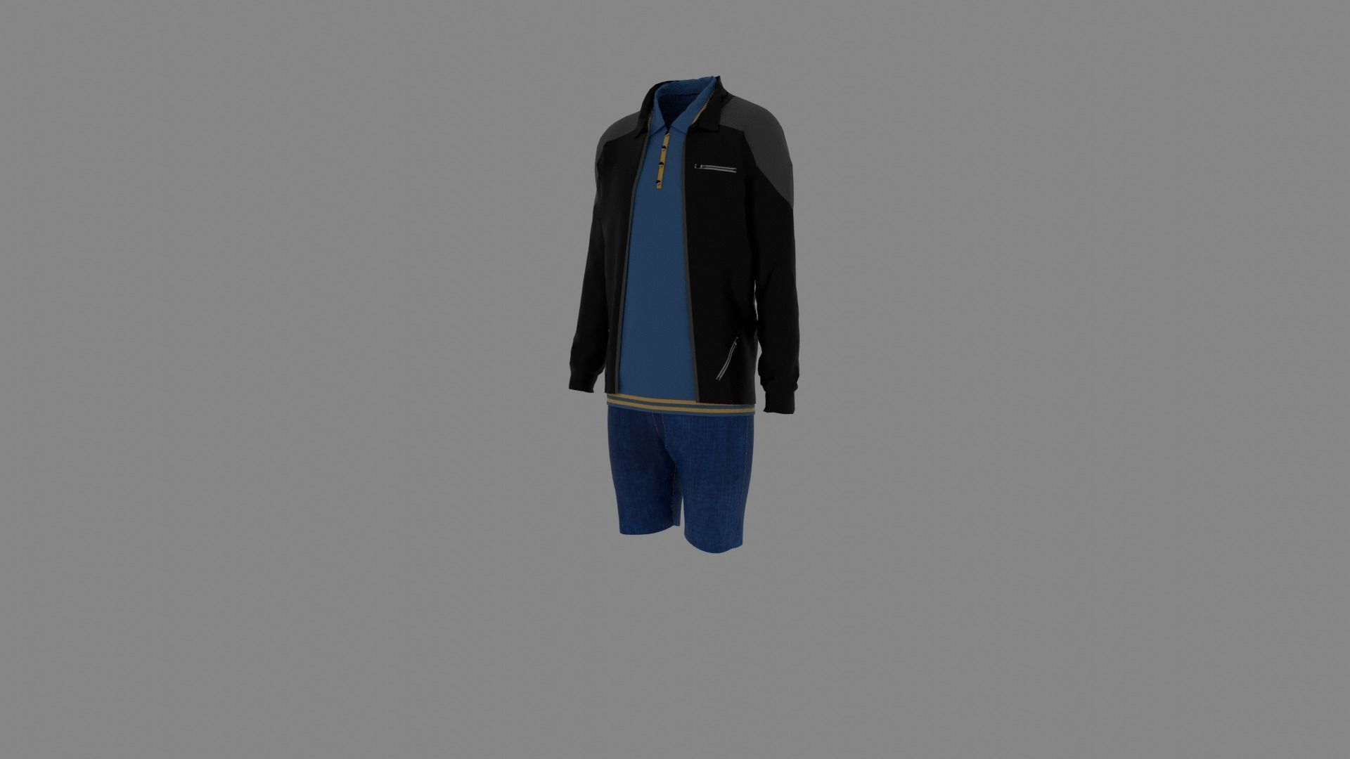 Man Clothes Low-poly 3D model_1