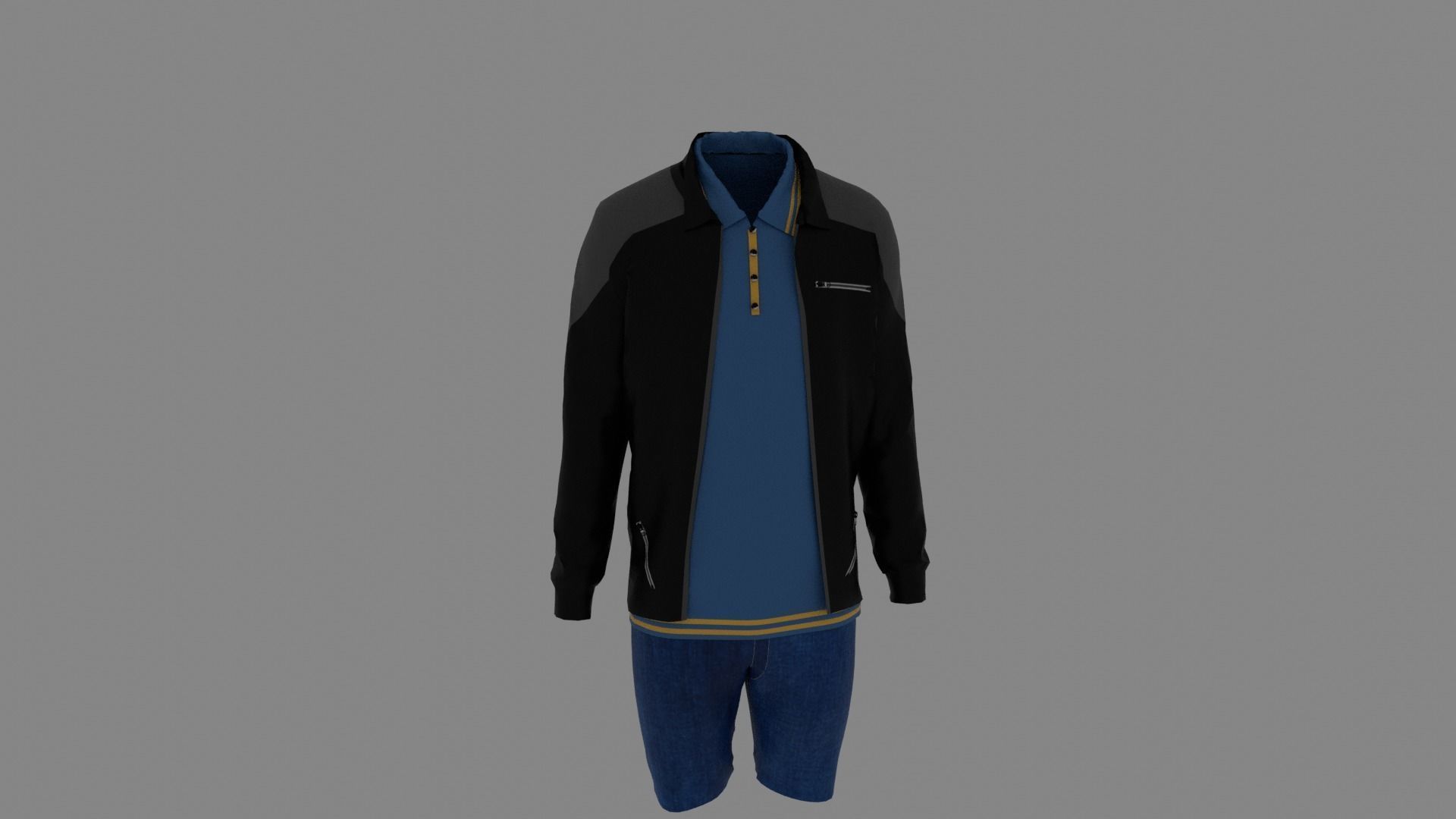 Man Clothes Low-poly 3D model_6