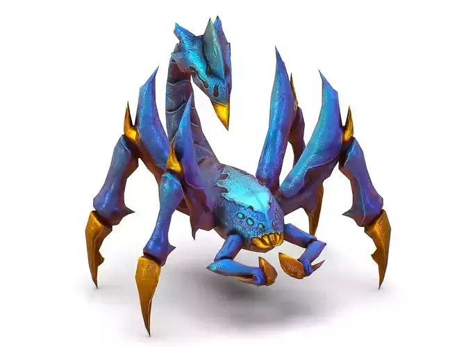 Low Poly Monster Blue Scorpio Creature