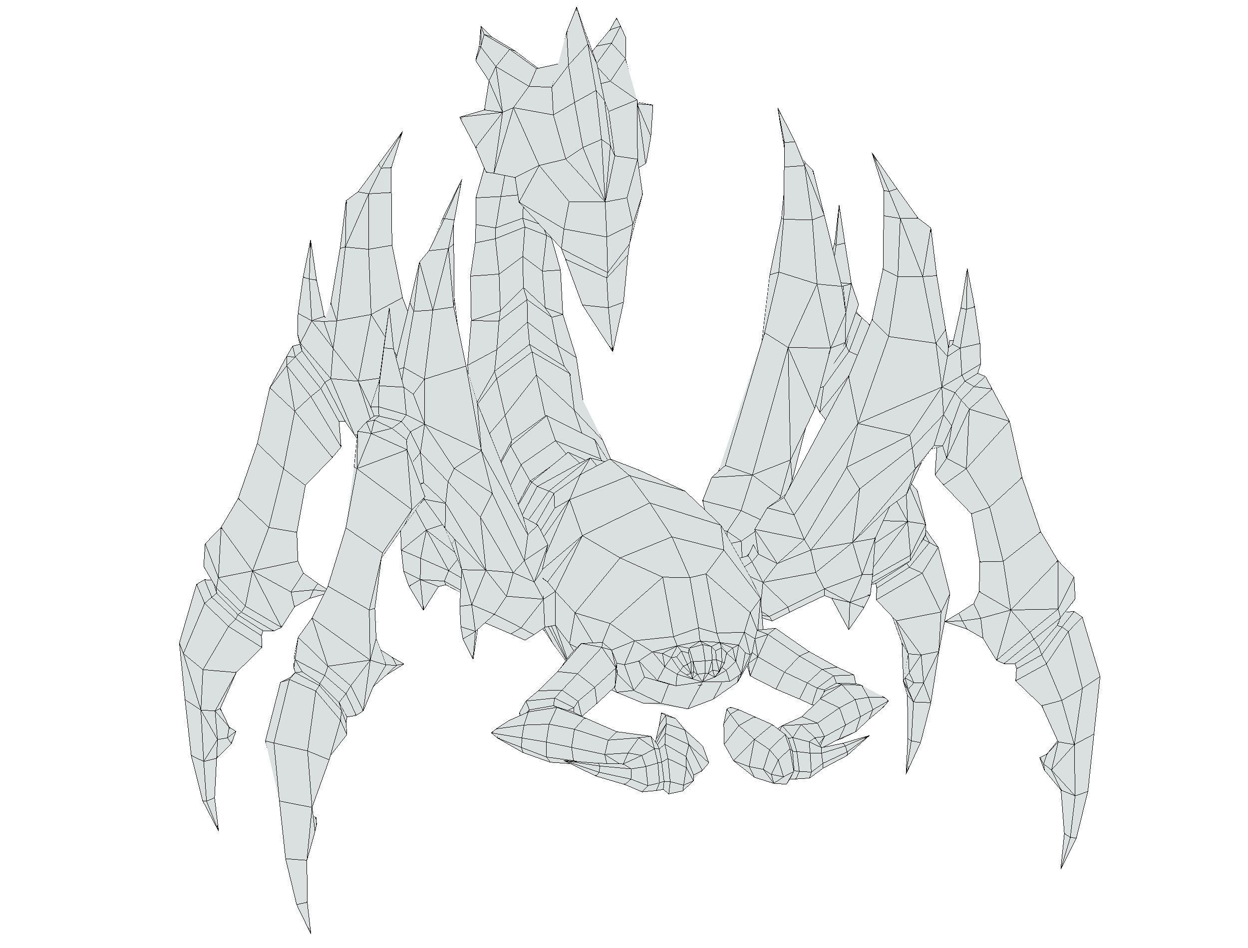 Low Poly Monster Purple Scorpio Creature Low-poly 3D model_22