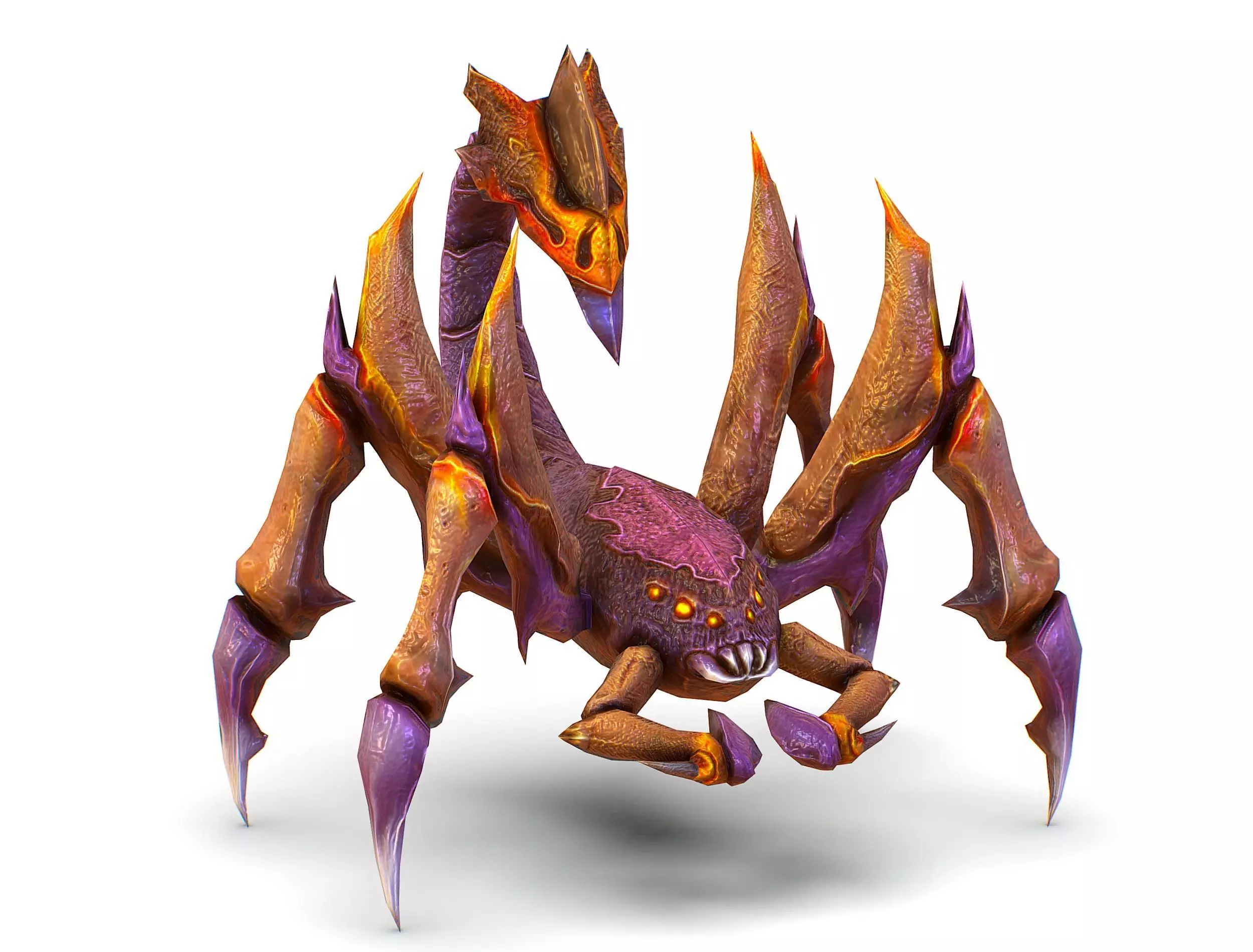 Low Poly Monster Purple Scorpio Creature Low-poly 3D model_0