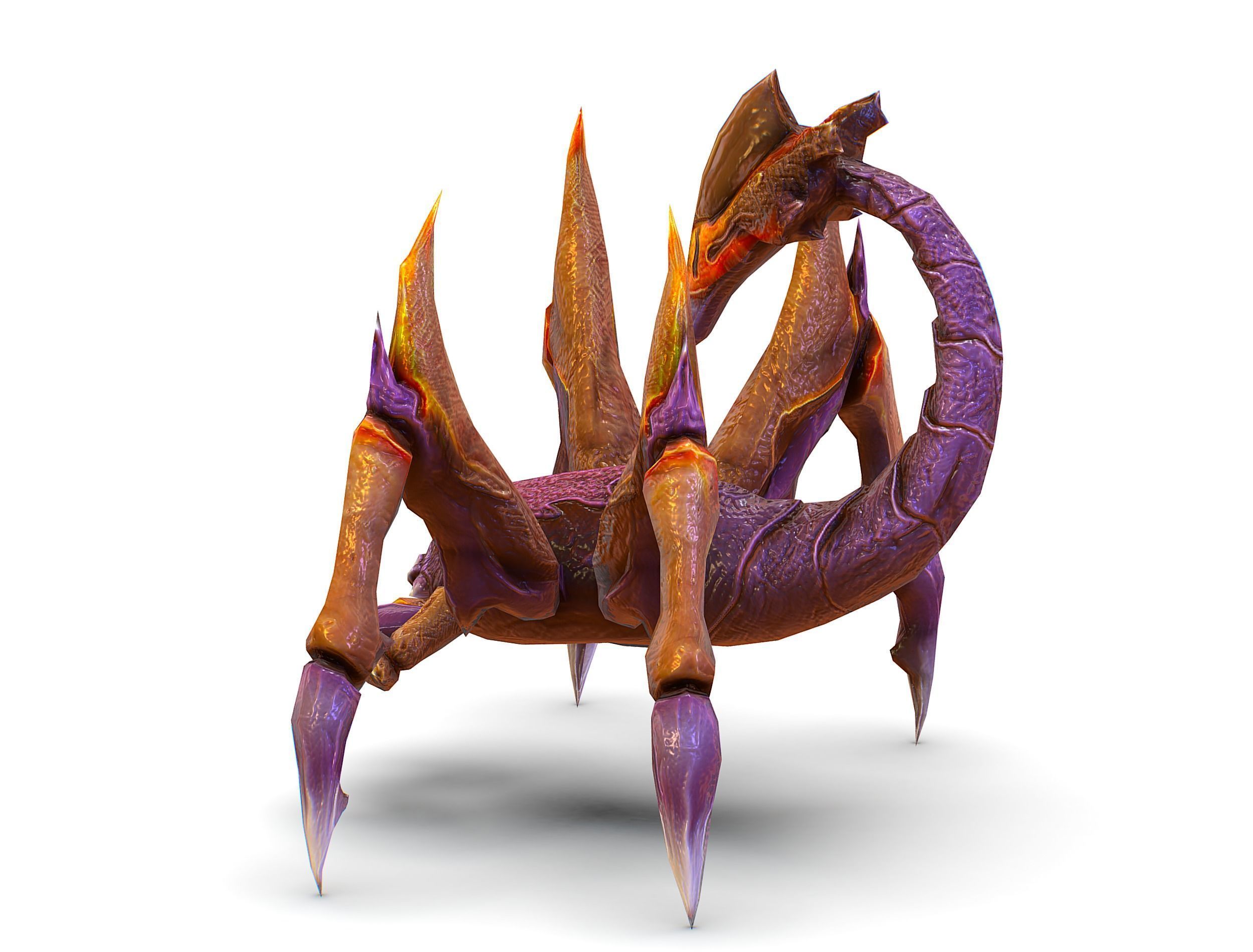Low Poly Monster Purple Scorpio Creature Low-poly 3D model_5
