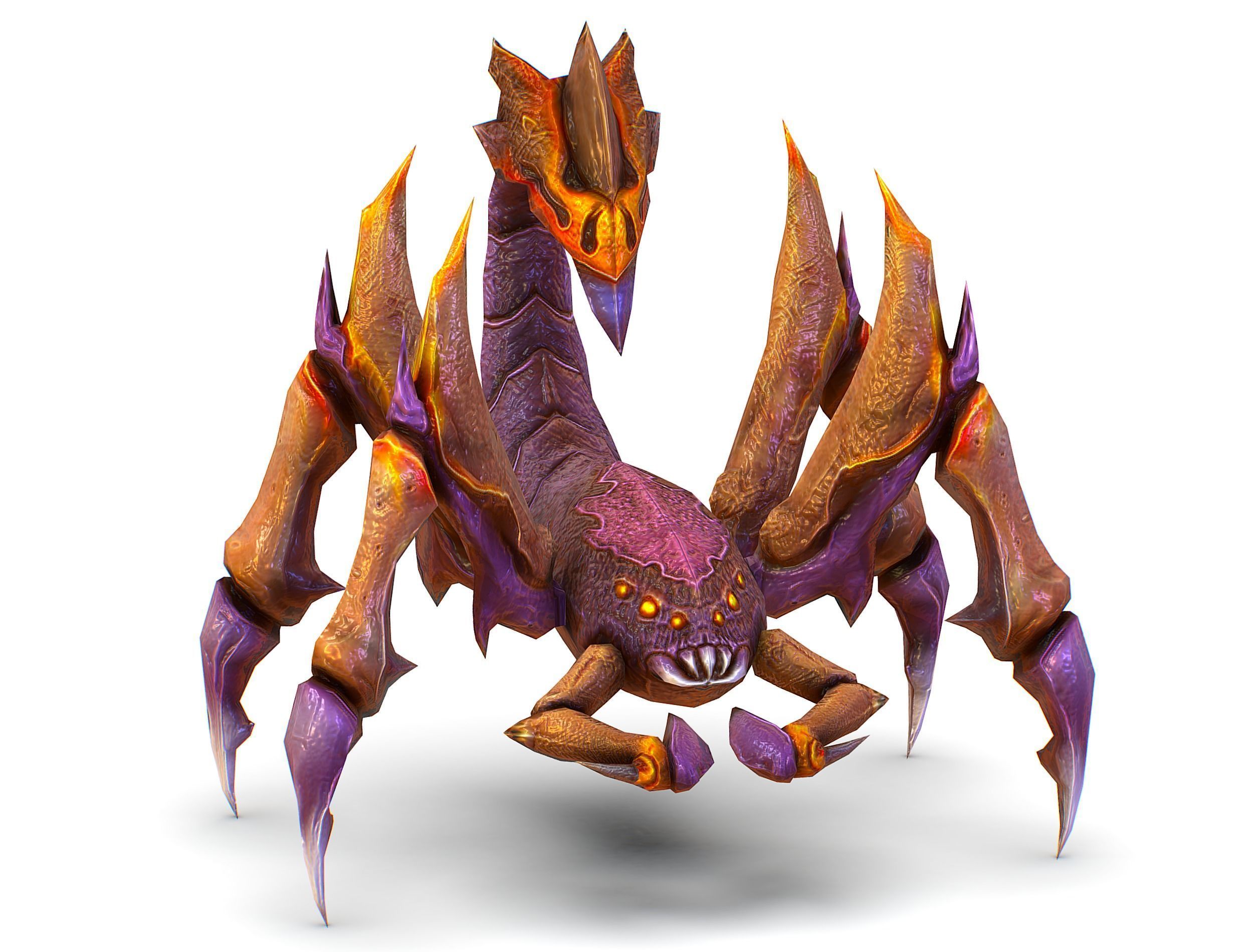Low Poly Monster Purple Scorpio Creature Low-poly 3D model_12