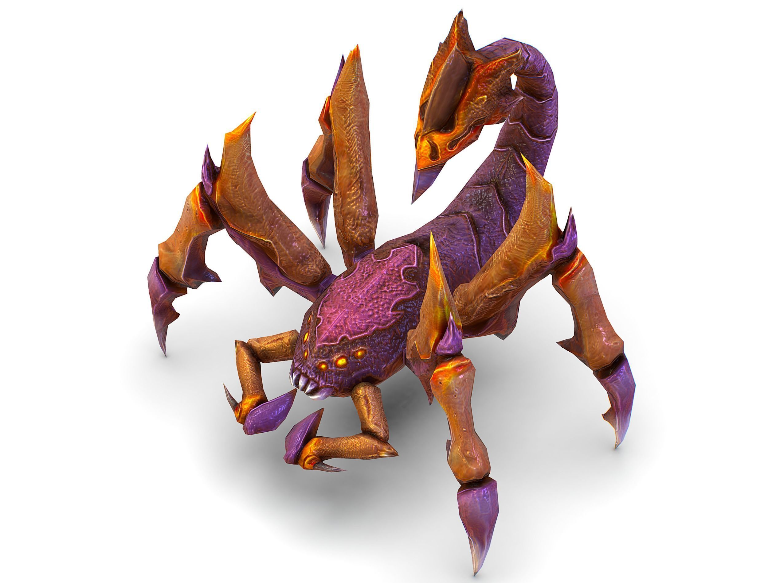 Low Poly Monster Purple Scorpio Creature Low-poly 3D model_14