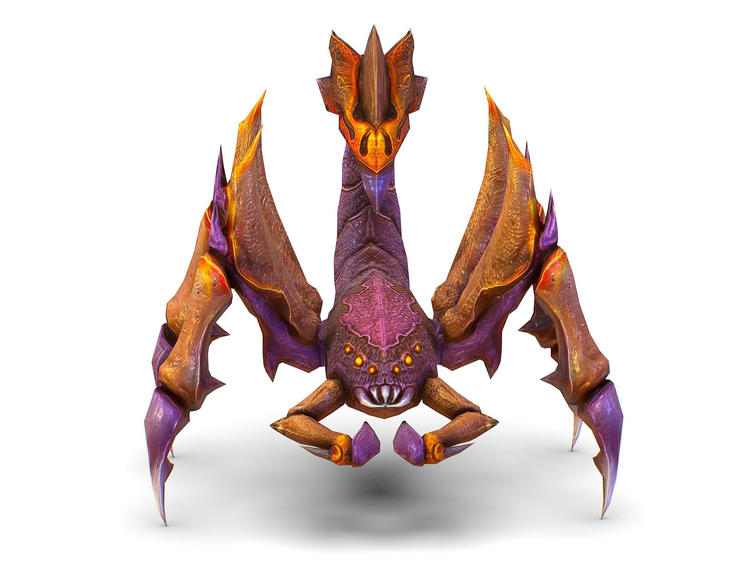 Low Poly Monster Purple Scorpio Creature Low-poly 3D model_1