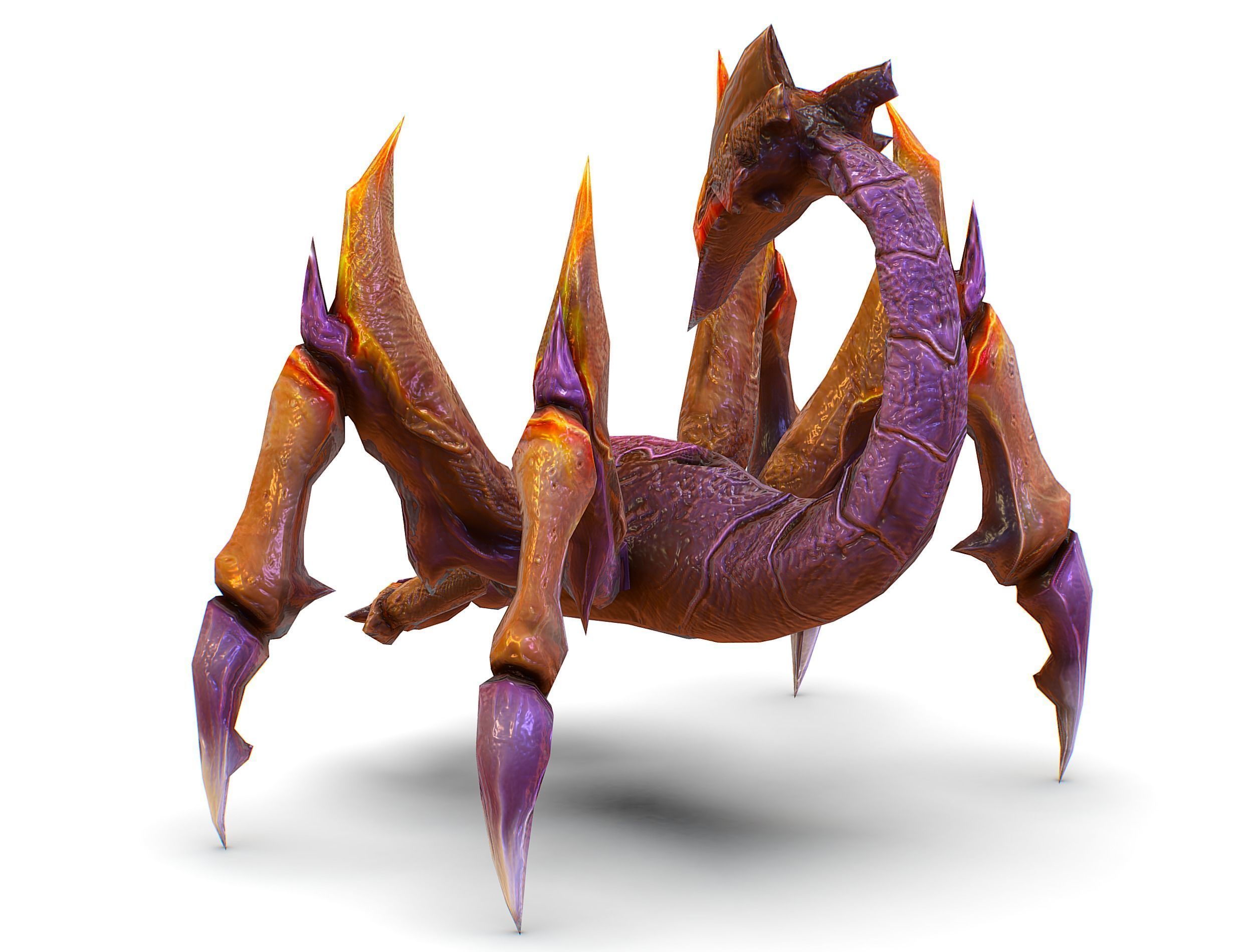 Low Poly Monster Purple Scorpio Creature Low-poly 3D model_6
