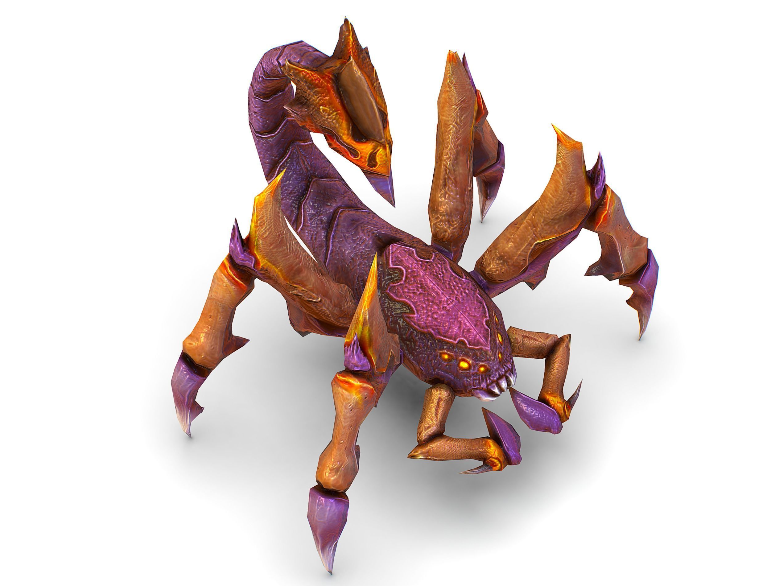 Low Poly Monster Purple Scorpio Creature Low-poly 3D model_13