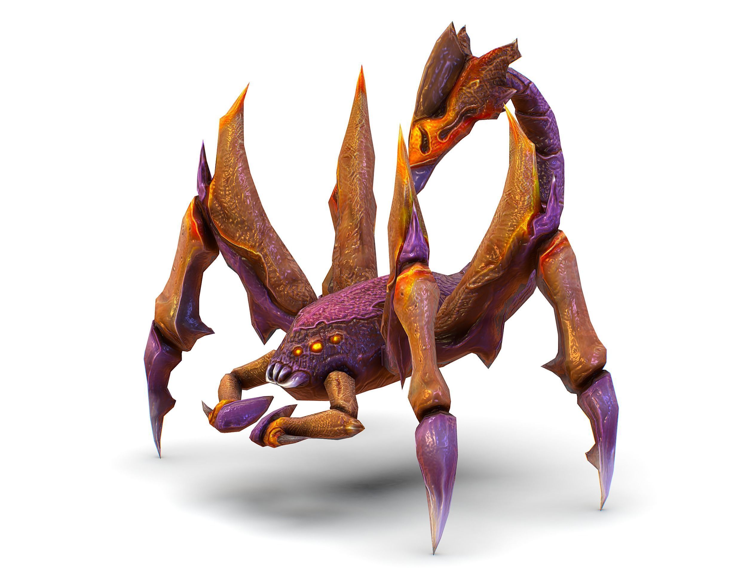 Low Poly Monster Purple Scorpio Creature Low-poly 3D model_3