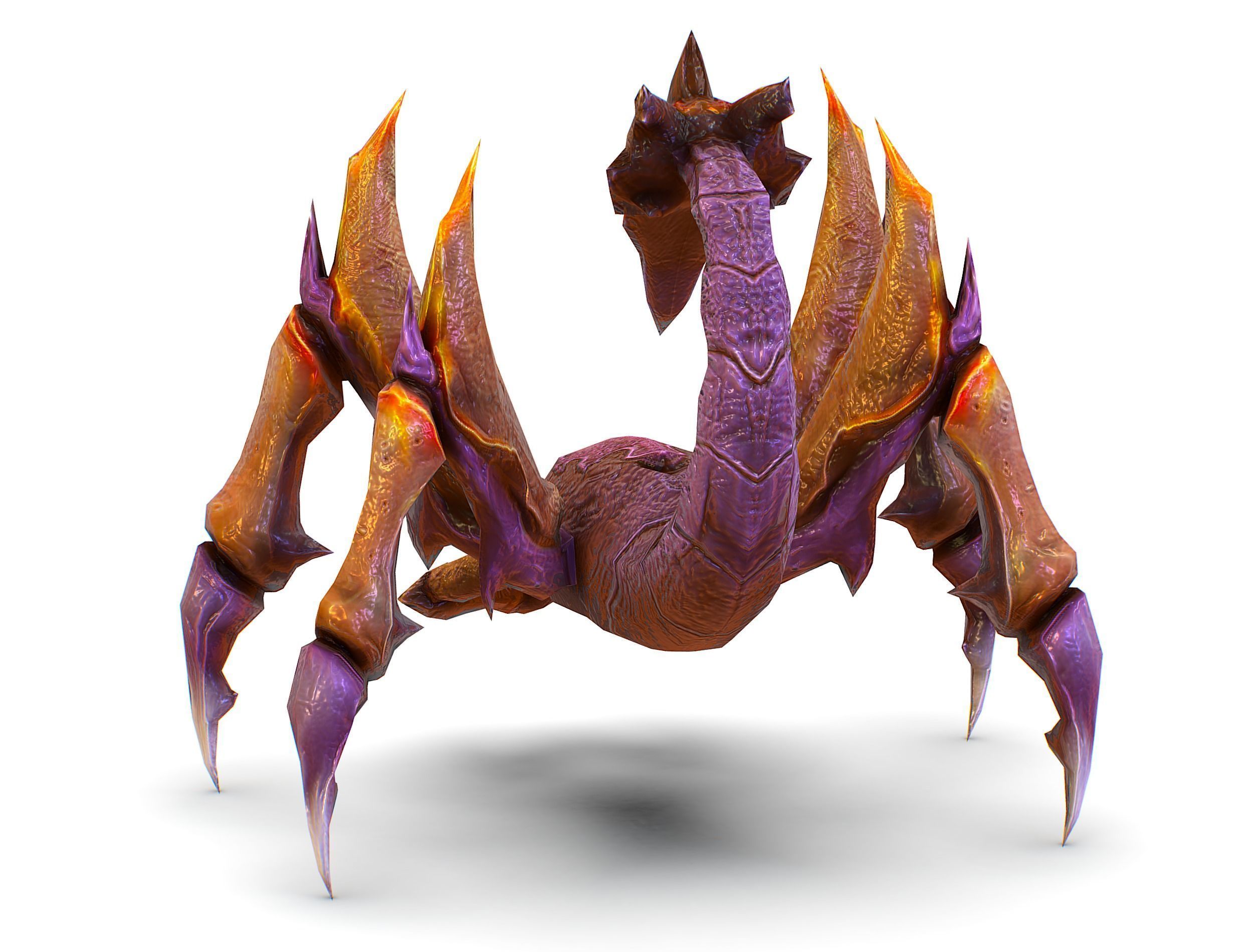 Low Poly Monster Purple Scorpio Creature Low-poly 3D model_7