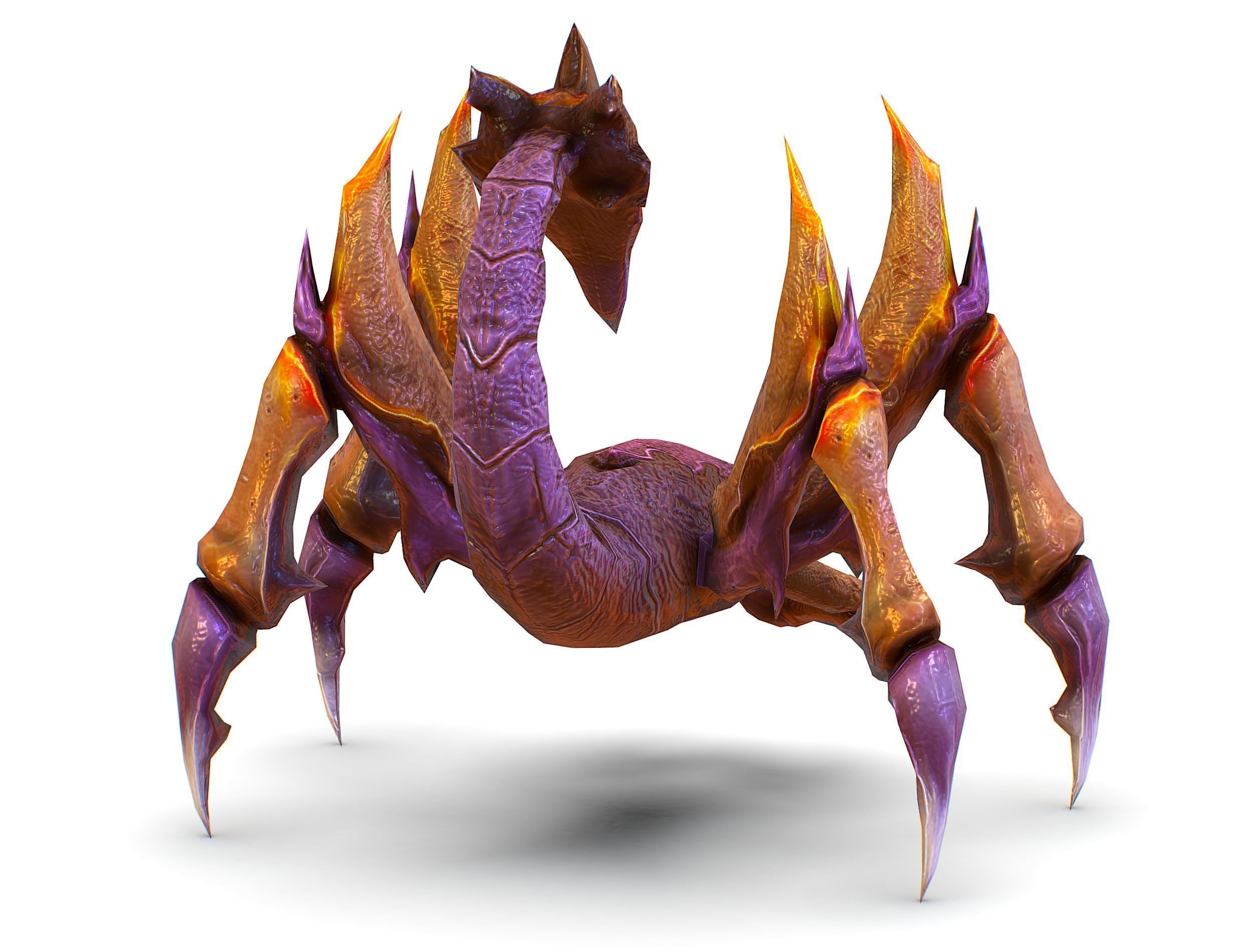 Low Poly Monster Purple Scorpio Creature Low-poly 3D model_8