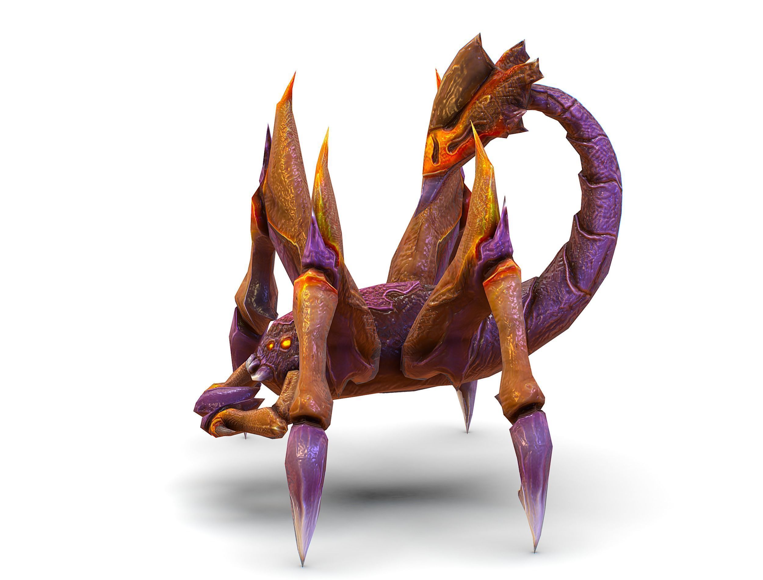 Low Poly Monster Purple Scorpio Creature Low-poly 3D model_4