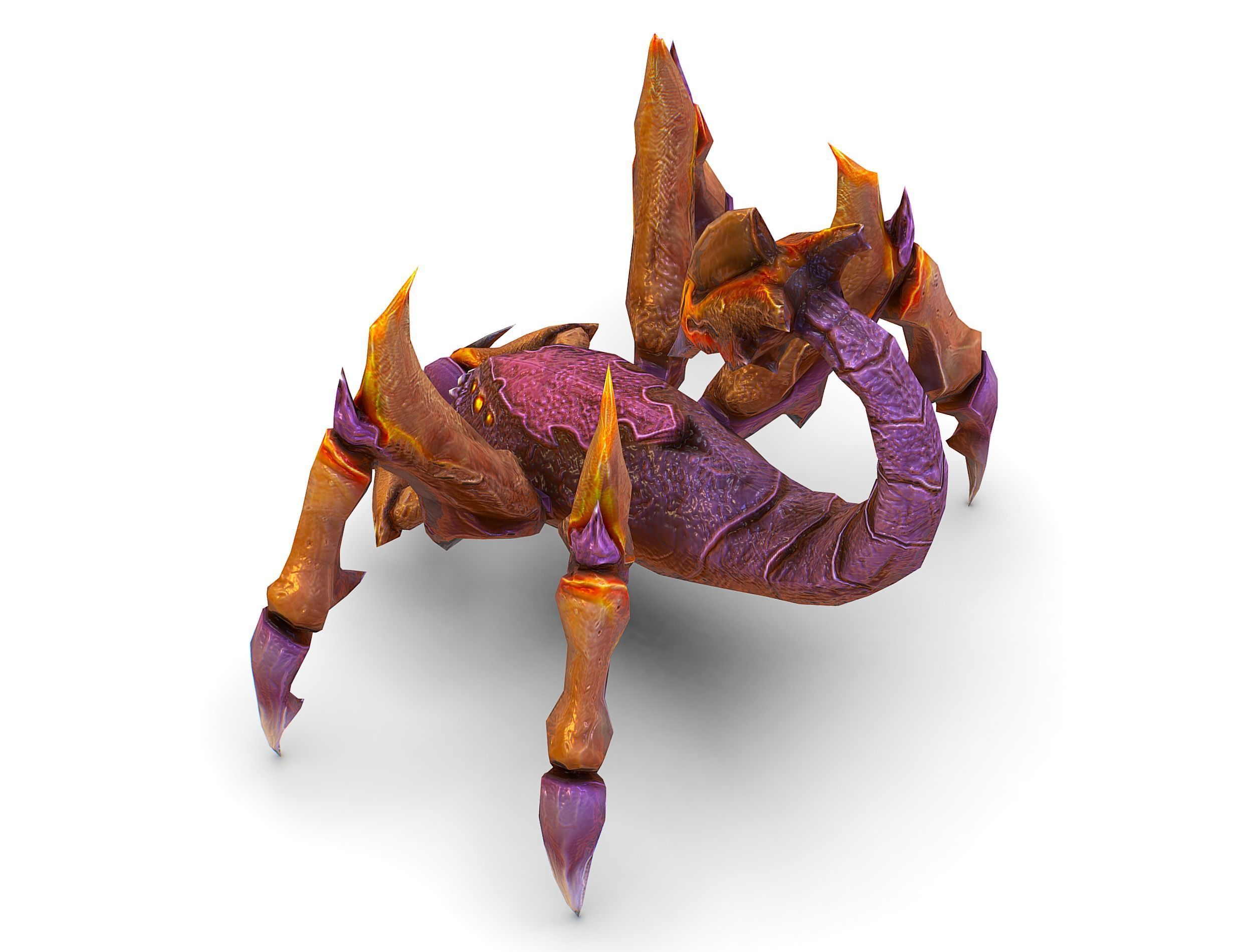 Low Poly Monster Purple Scorpio Creature Low-poly 3D model_15