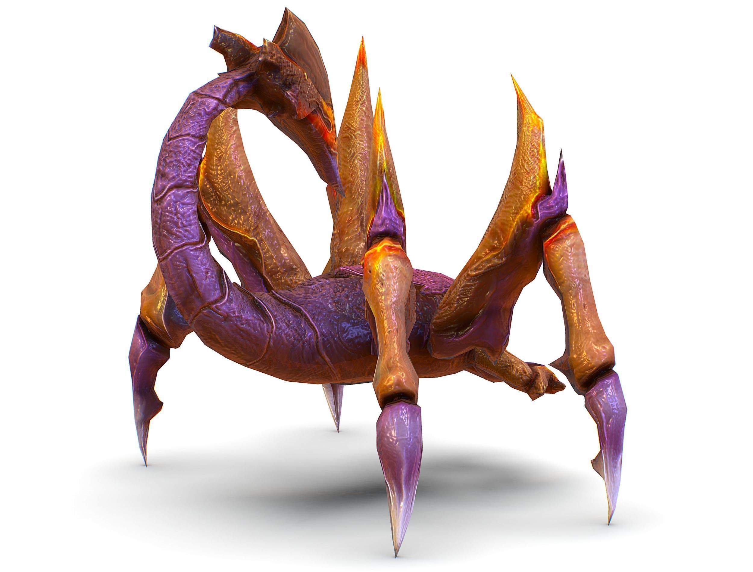 Low Poly Monster Purple Scorpio Creature Low-poly 3D model_9