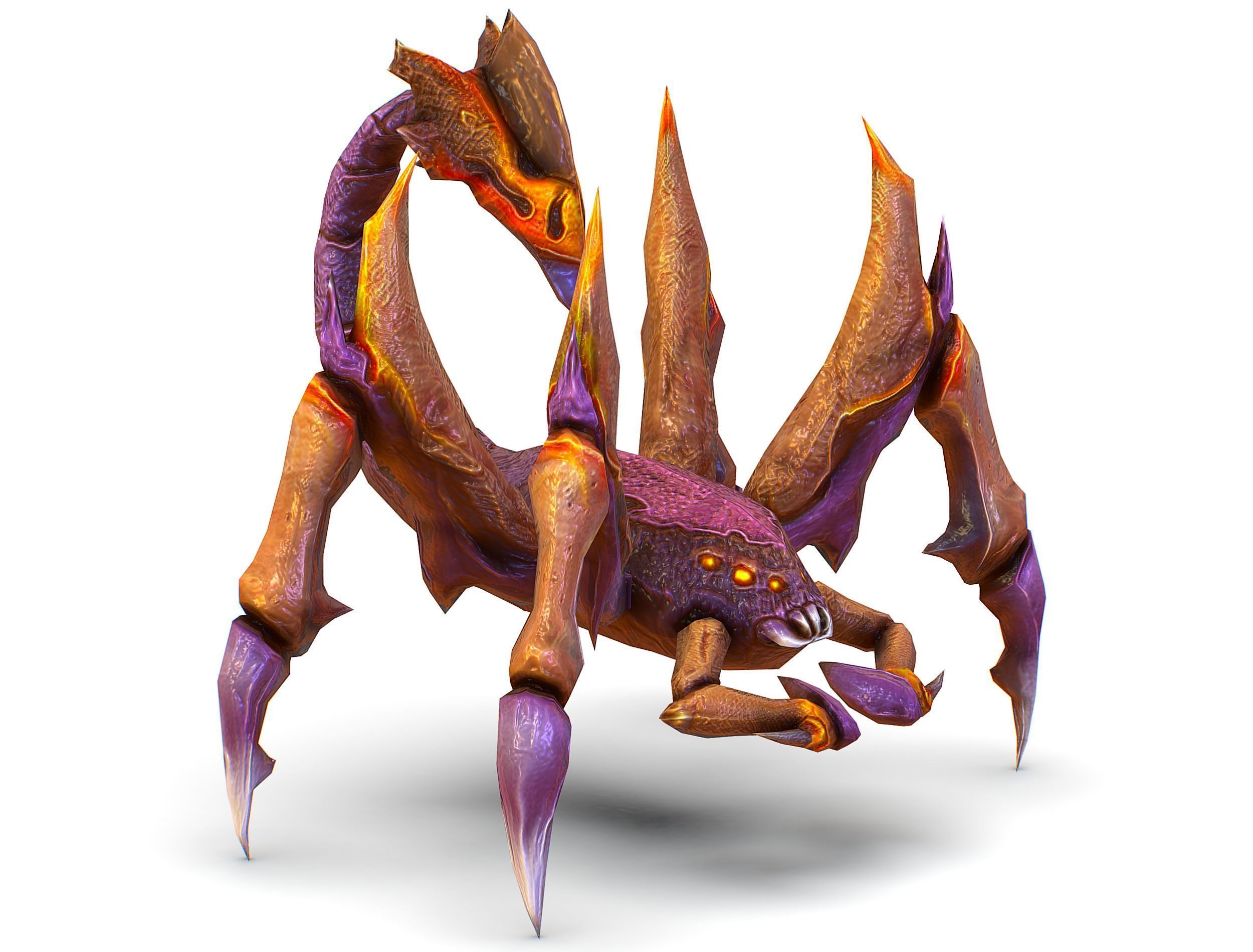 Low Poly Monster Purple Scorpio Creature Low-poly 3D model_11