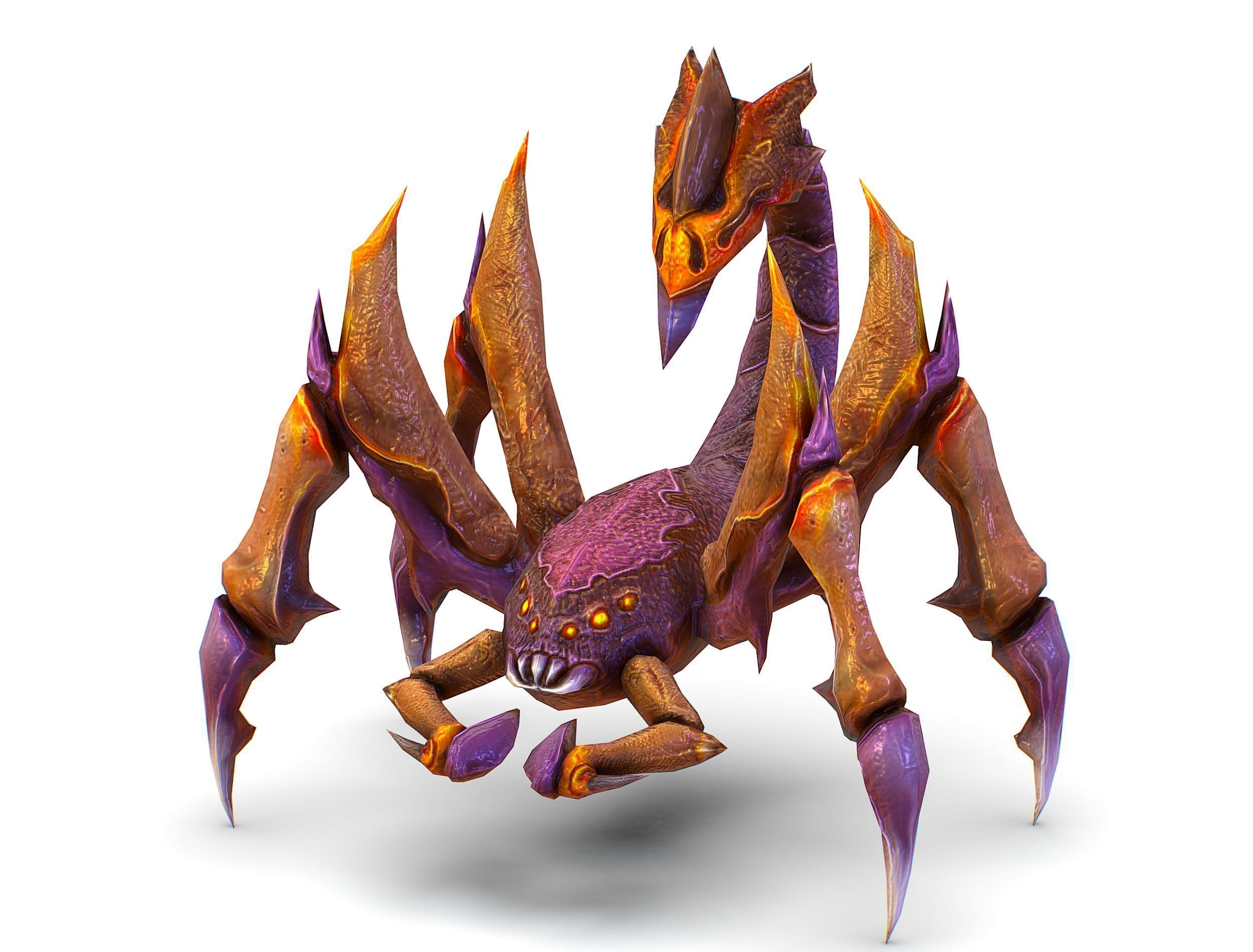 Low Poly Monster Purple Scorpio Creature Low-poly 3D model_2