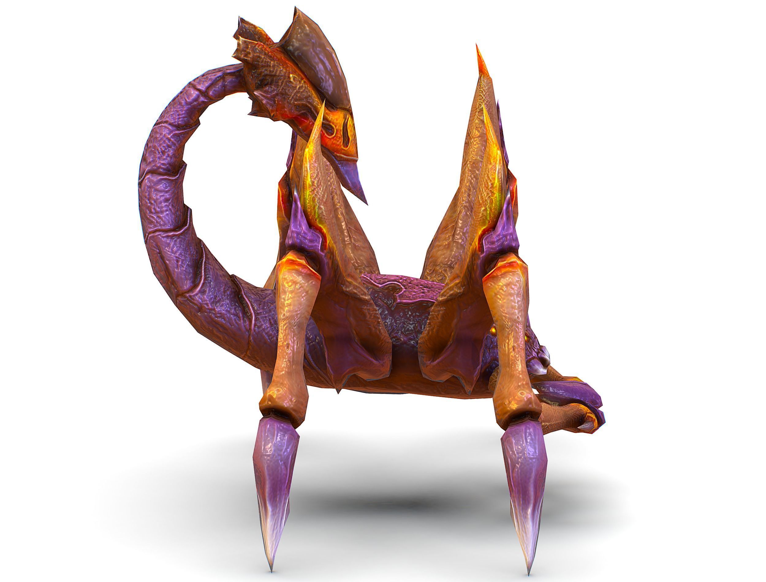 Low Poly Monster Purple Scorpio Creature Low-poly 3D model_10