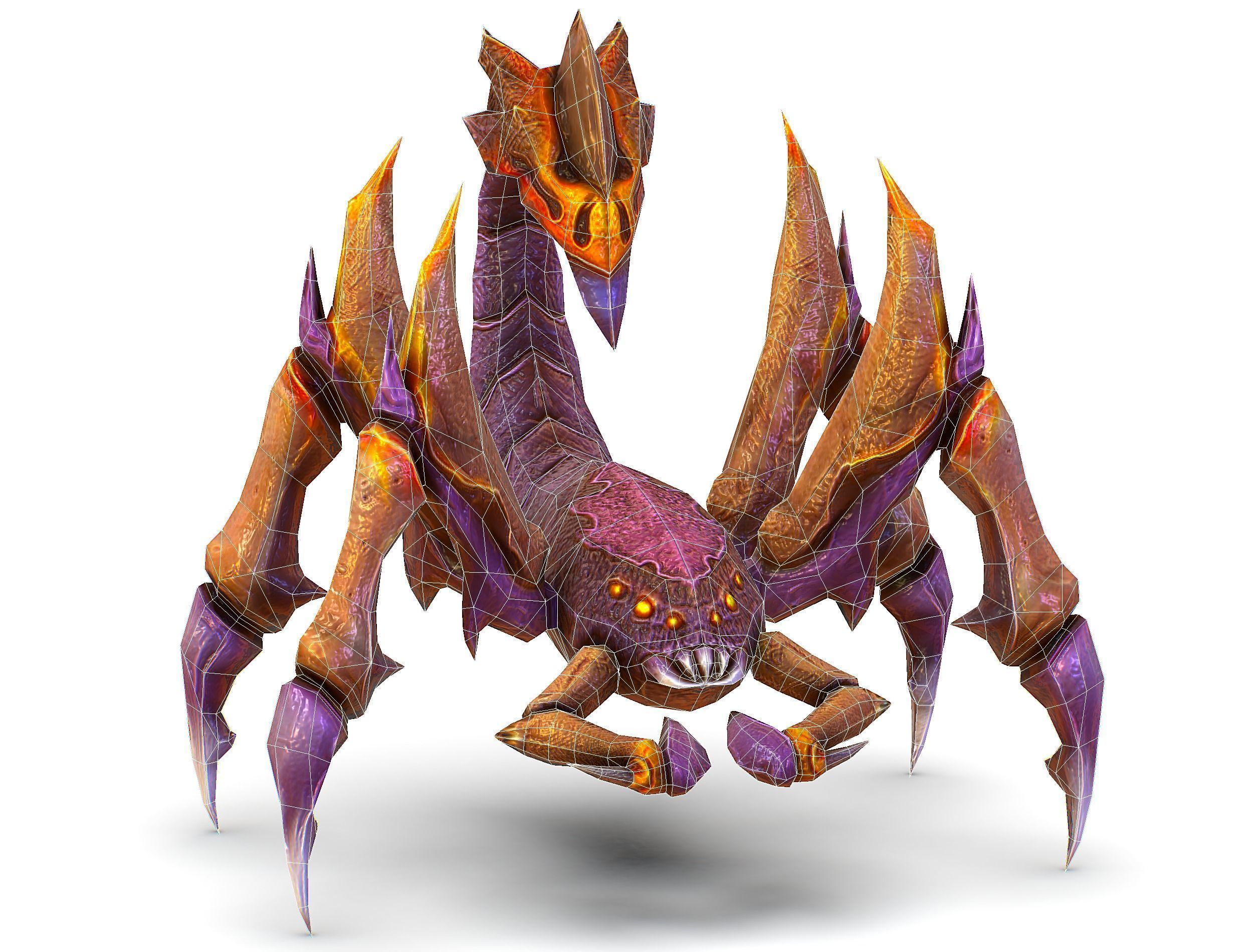 Low Poly Monster Purple Scorpio Creature Low-poly 3D model_19