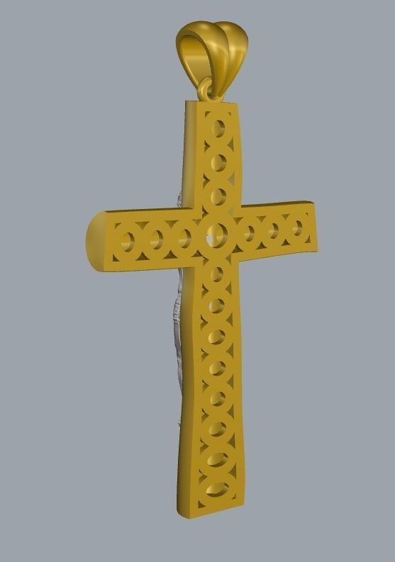 Cross with Jesus pendant 3D print Model 3D print model_4