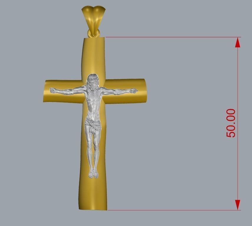 Cross with Jesus pendant 3D print Model 3D print model_2