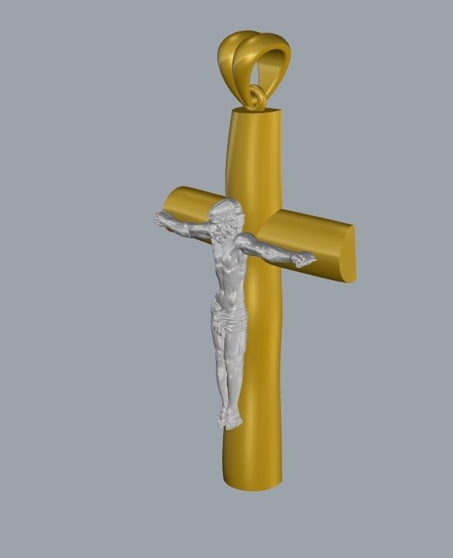 Cross with Jesus pendant 3D print Model 3D print model_3