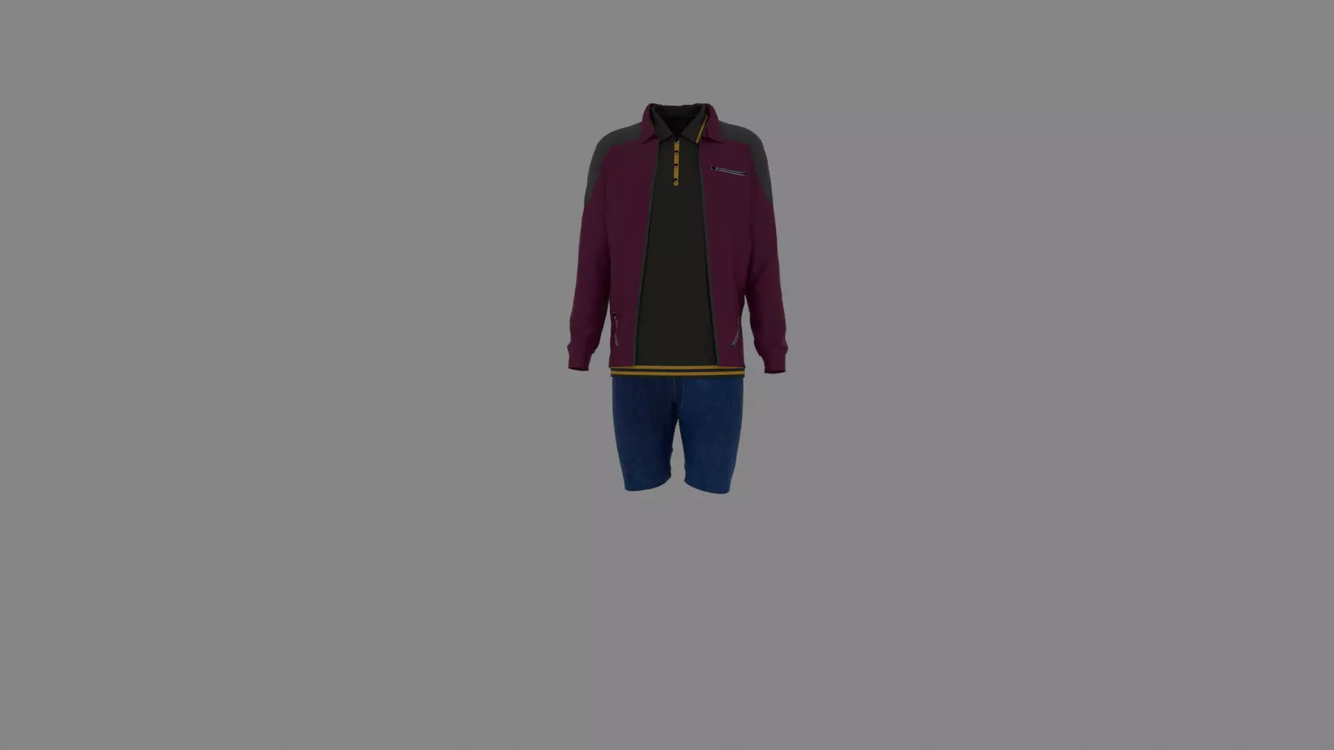 Man Clothes Low-poly 3D model_0