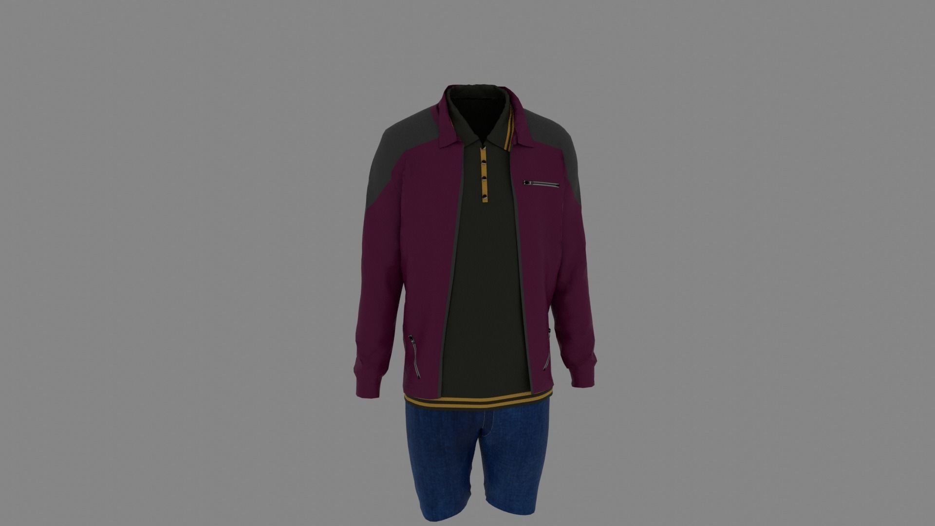 Man Clothes Low-poly 3D model_6