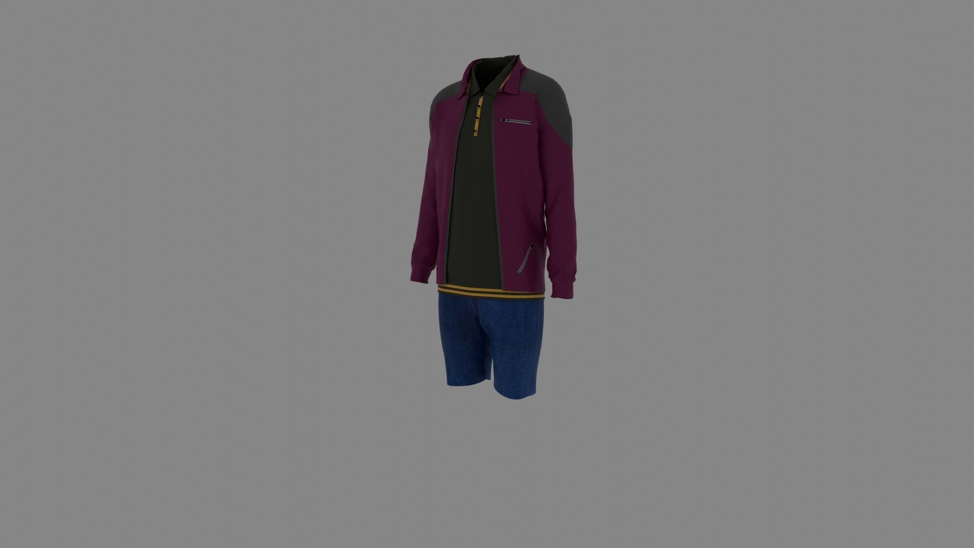 Man Clothes Low-poly 3D model_1