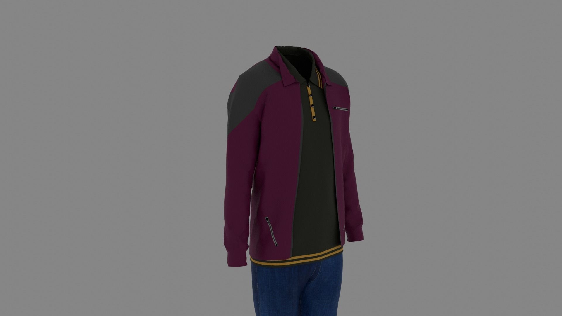 Man Clothes Low-poly 3D model_2