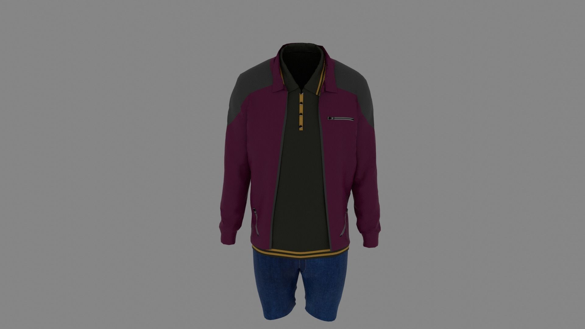 Man Clothes Low-poly 3D model_3