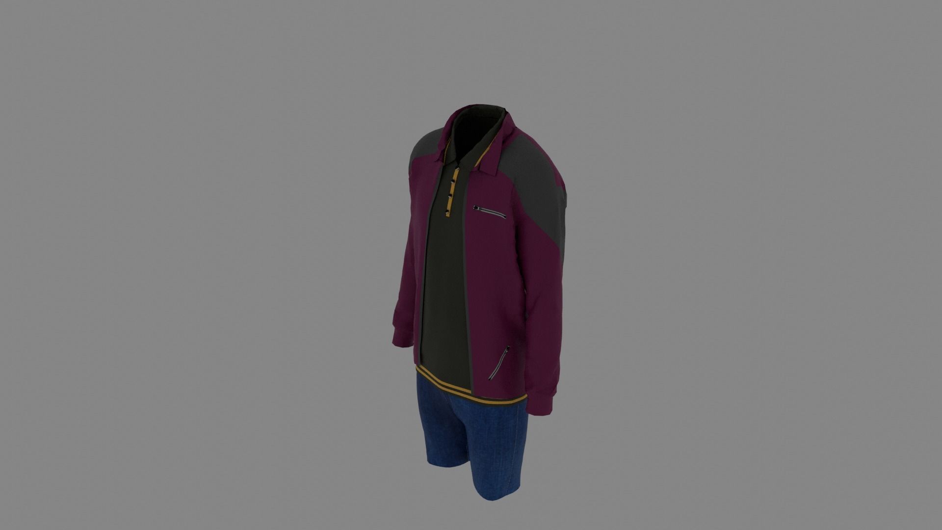 Man Clothes Low-poly 3D model_4