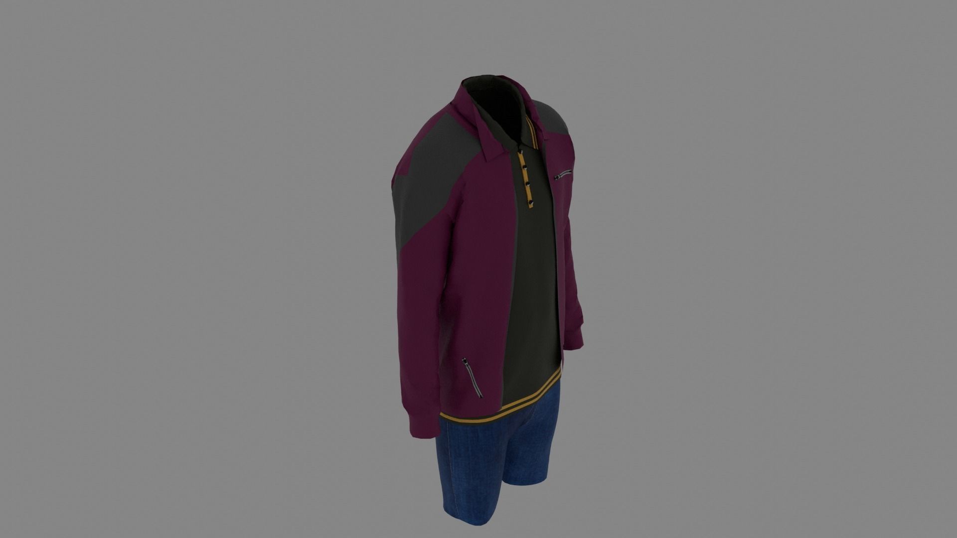 Man Clothes Low-poly 3D model_5