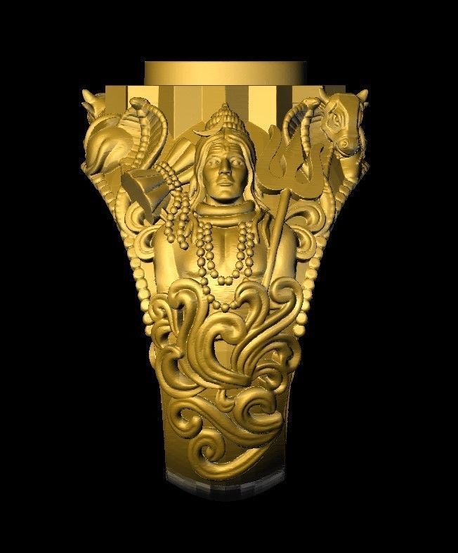 Shiv Nandi Ring  3D print model_1
