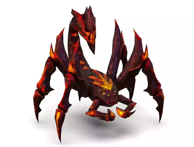 Low Poly Monster Black Scorpio Creature