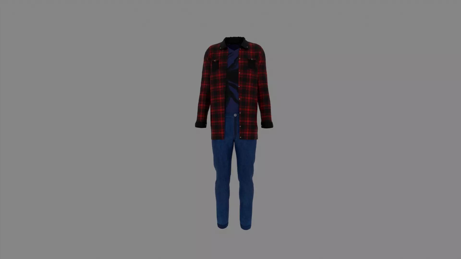 Man Clothes Low-poly 3D model_0