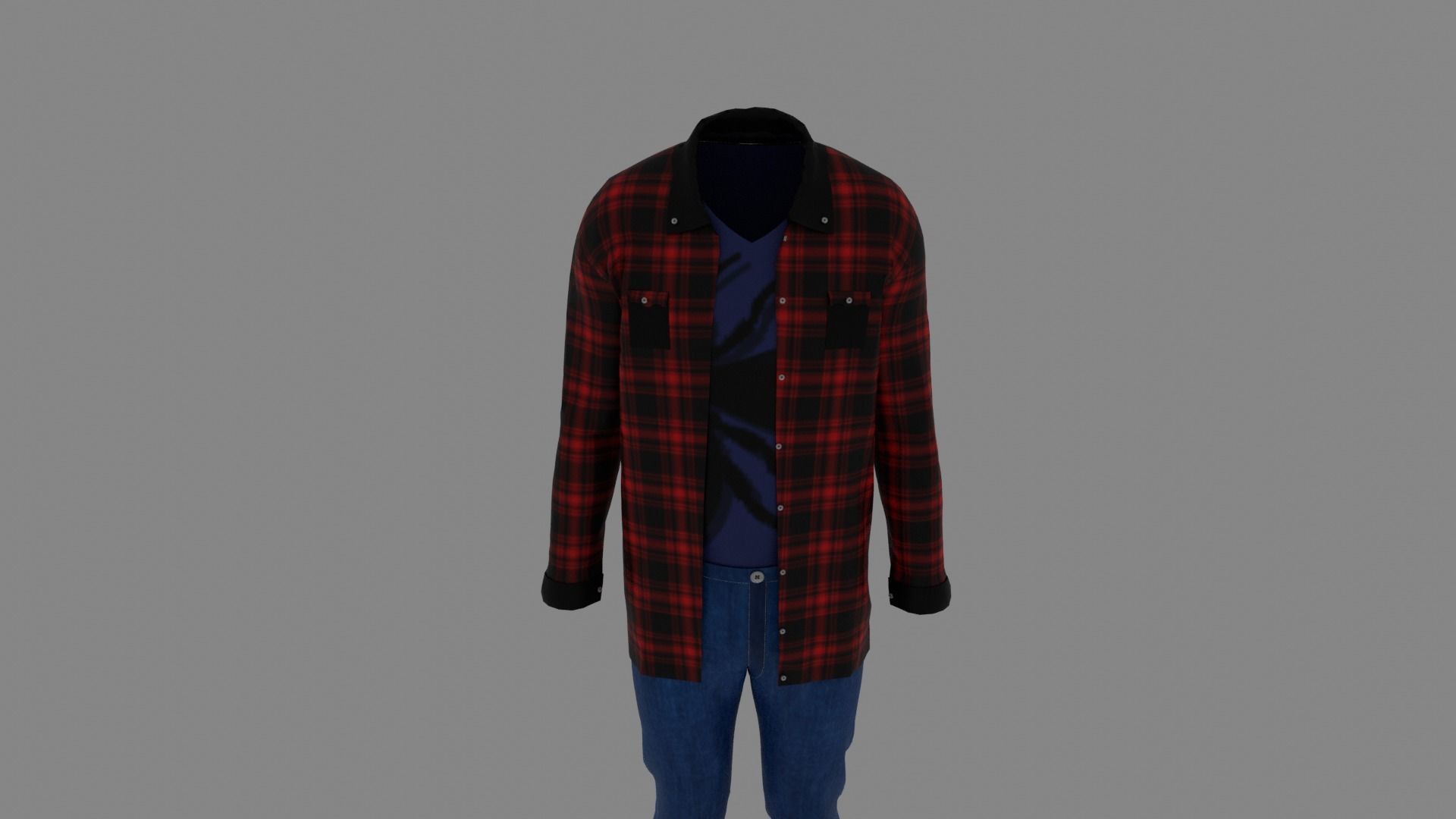 Man Clothes Low-poly 3D model_3