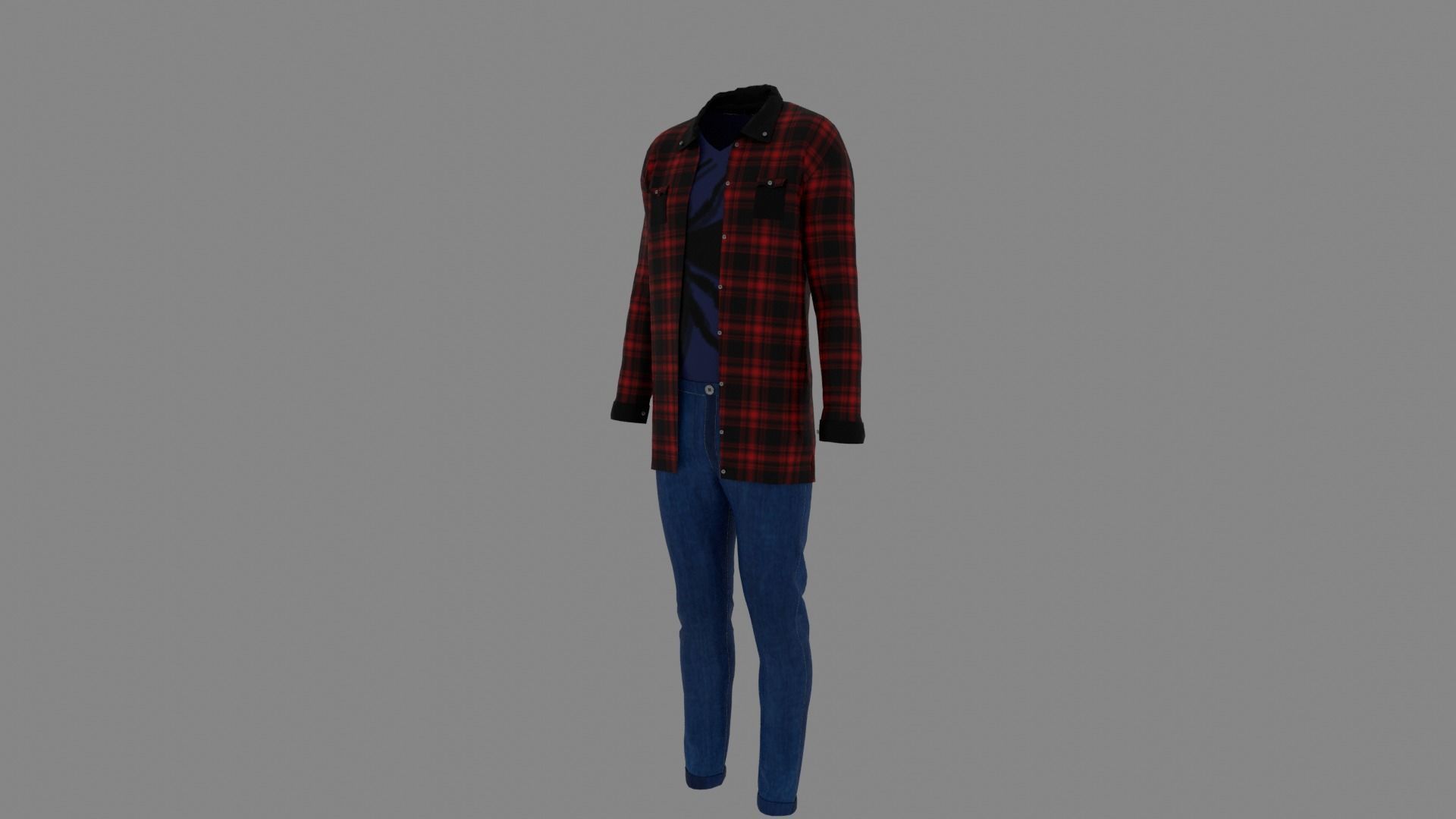 Man Clothes Low-poly 3D model_1