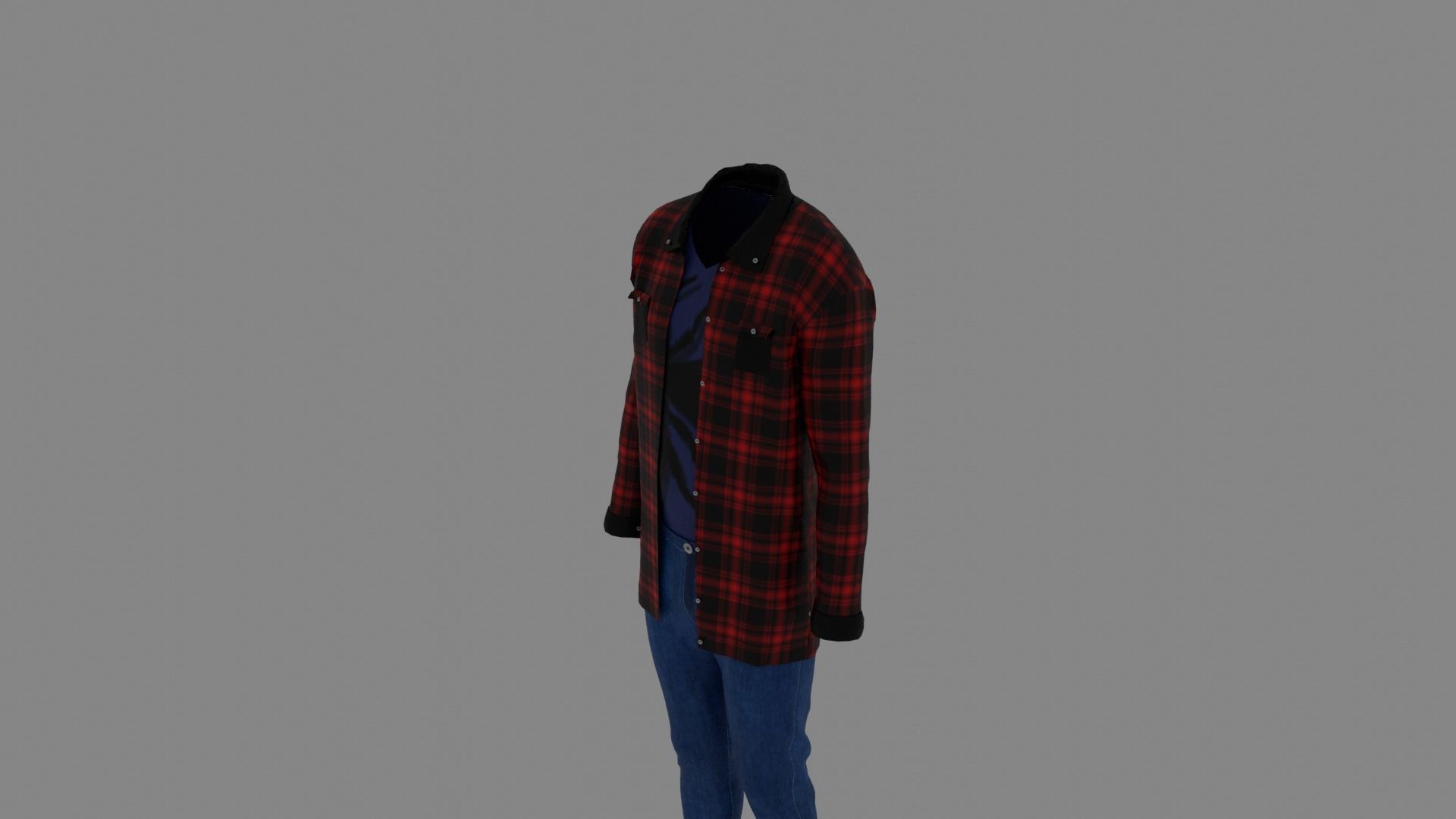 Man Clothes Low-poly 3D model_4