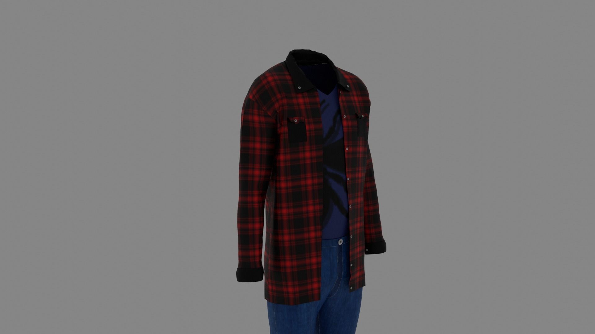 Man Clothes Low-poly 3D model_2