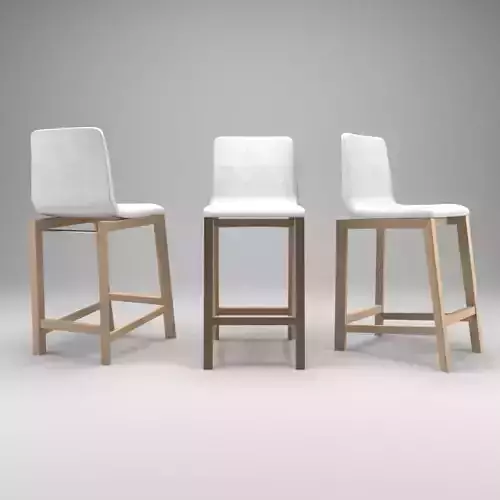 STOOL three bar stools with upholstered seats