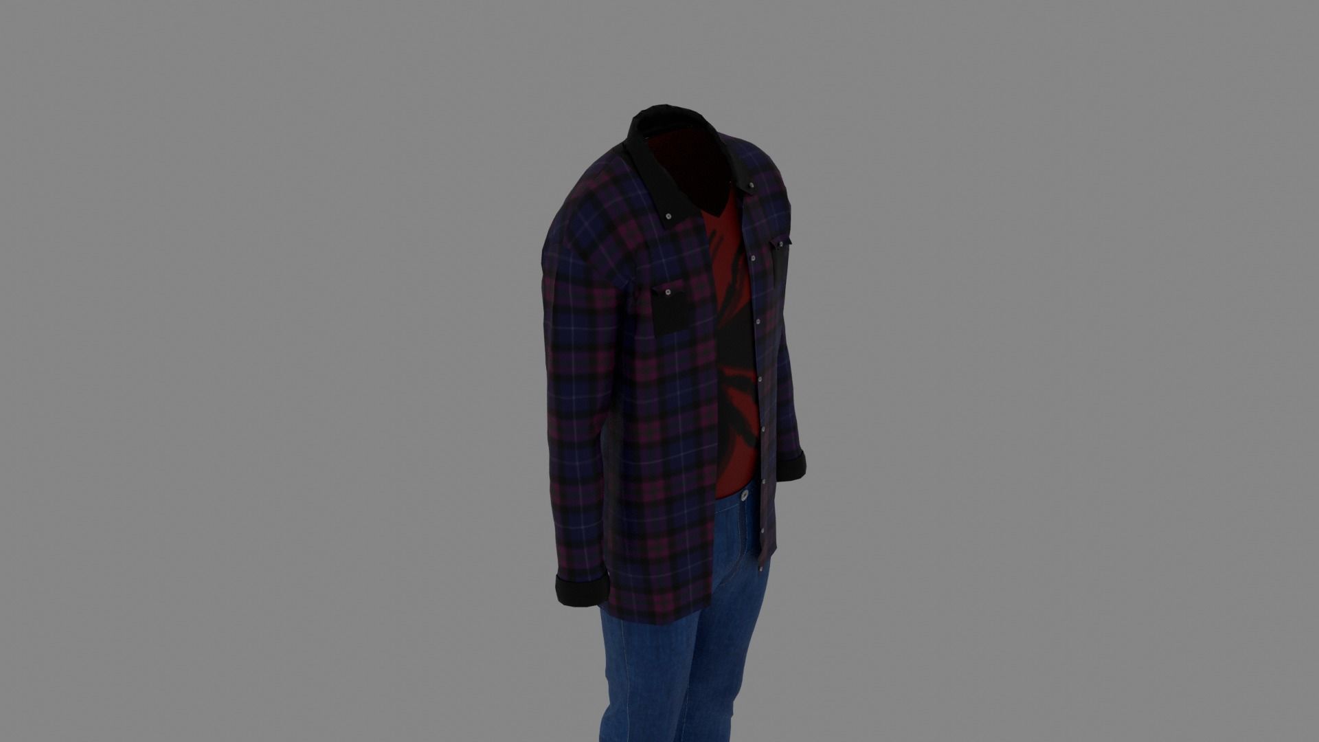 Man Clothes Low-poly 3D model_5